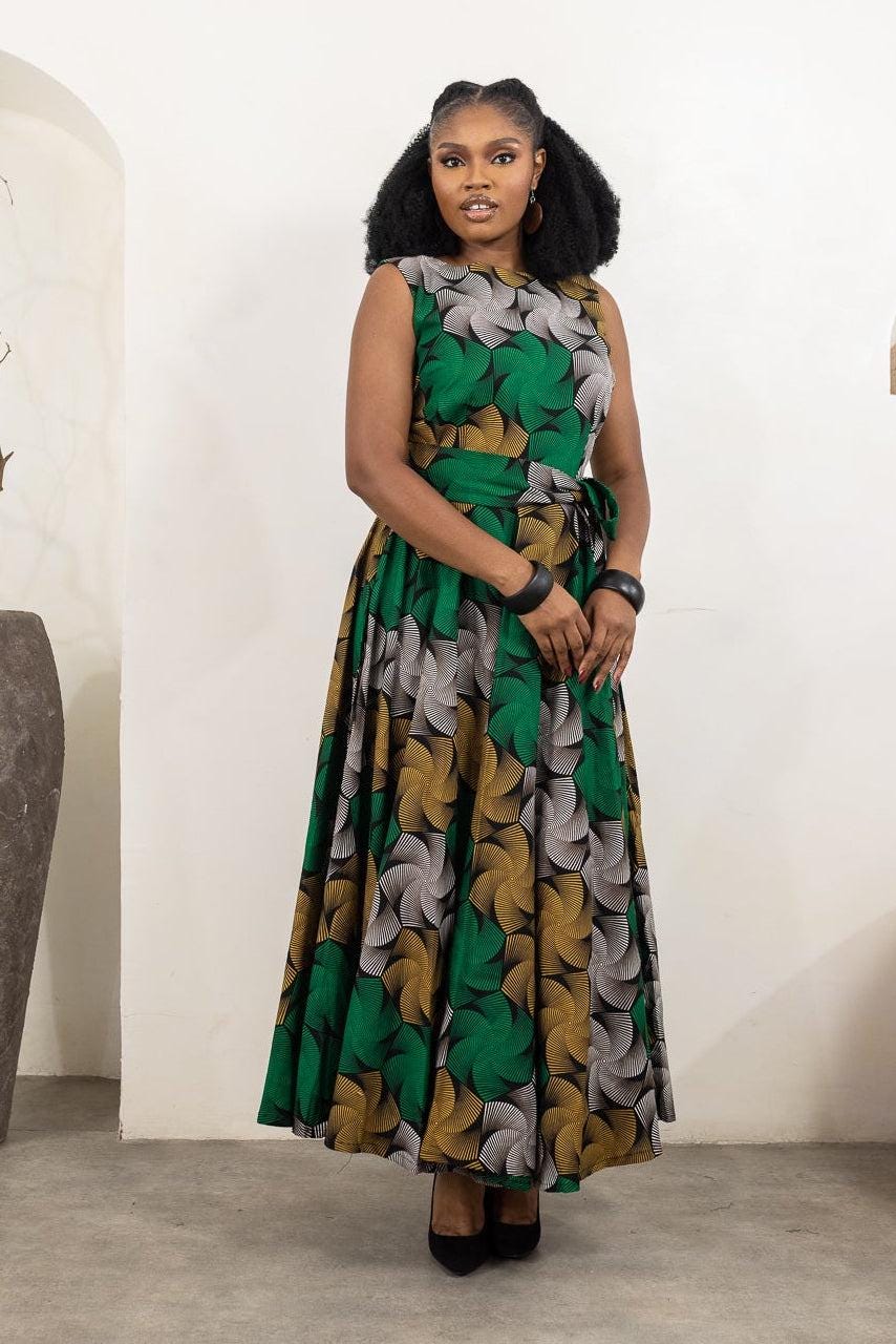 KESSIE Ankara Flared Maxi Dress — African print dress by Naborhi