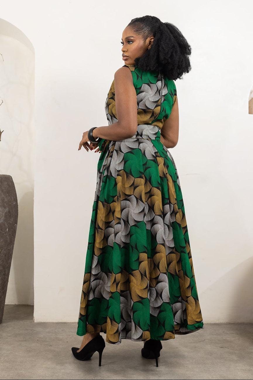 KESSIE Ankara Flared Maxi Dress — women's African print clothing by Naborhi