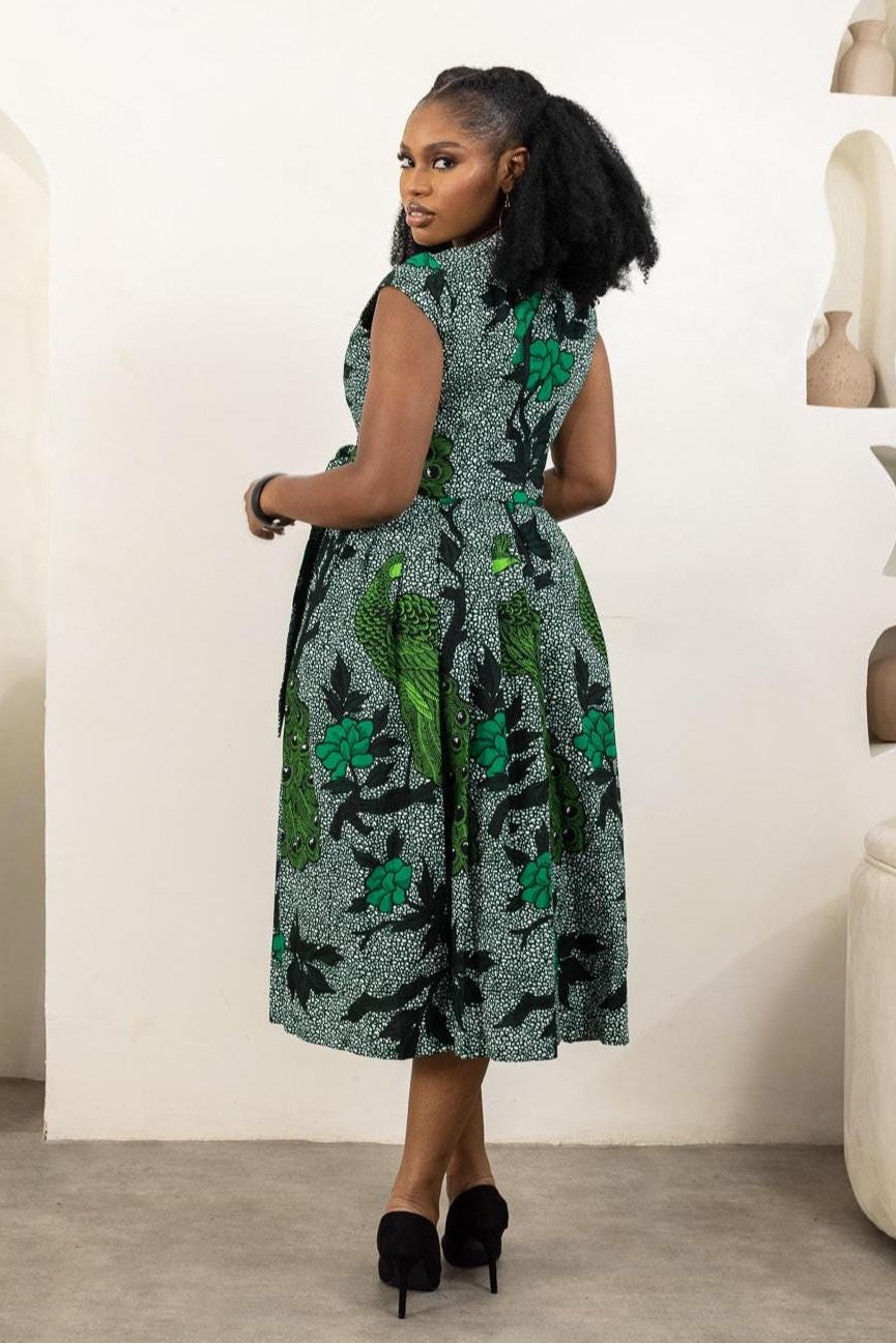 OLOHI Ankara Midi Dress — made to order African print dress | Naborhi