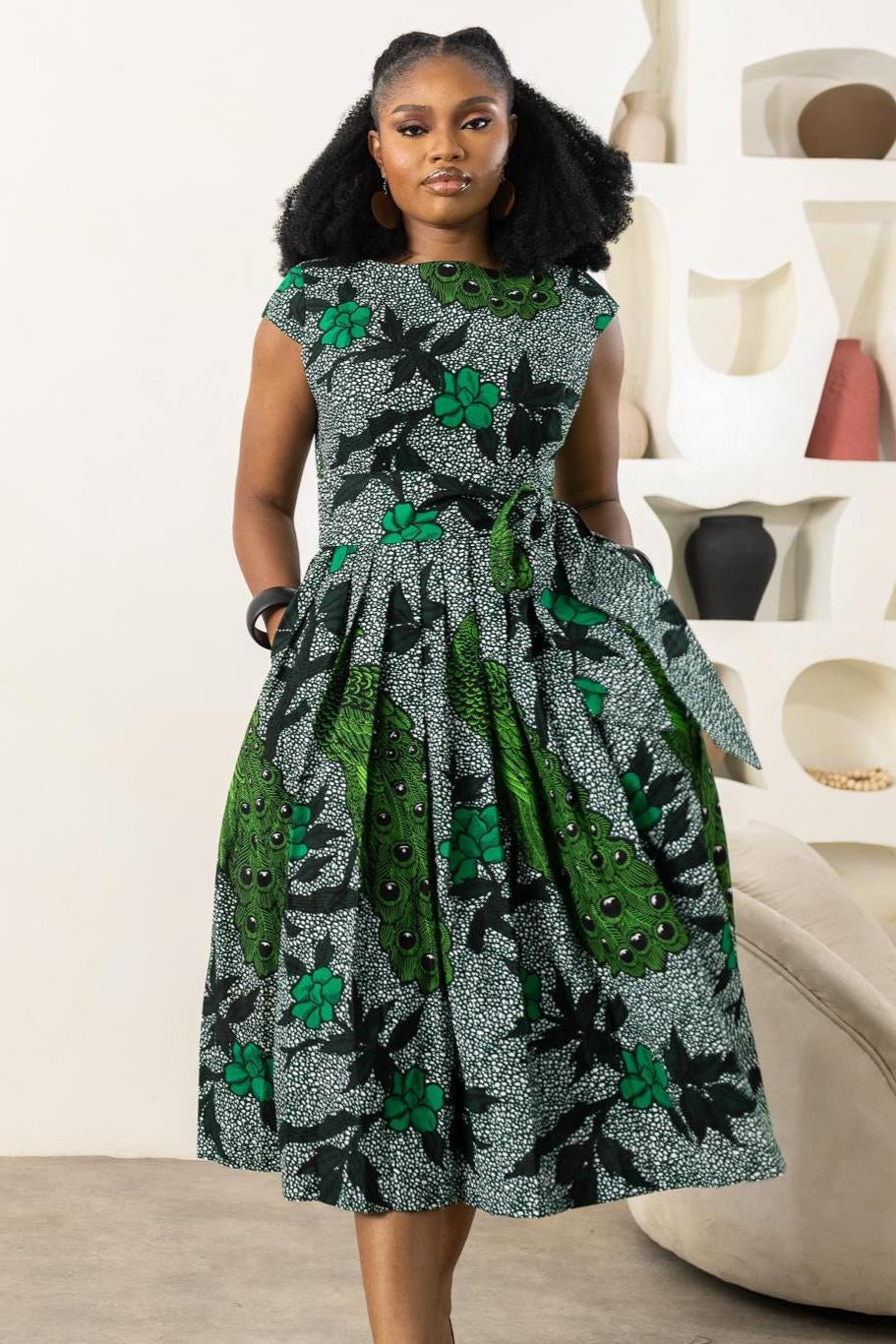 OLOHI Ankara Midi Dress — African print dress by Naborhi