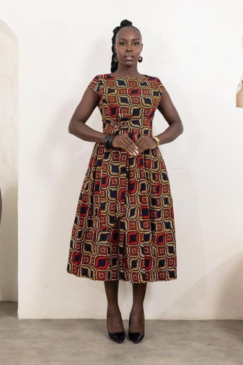 TENE Ankara Midi Dress — African print dress by Naborhi