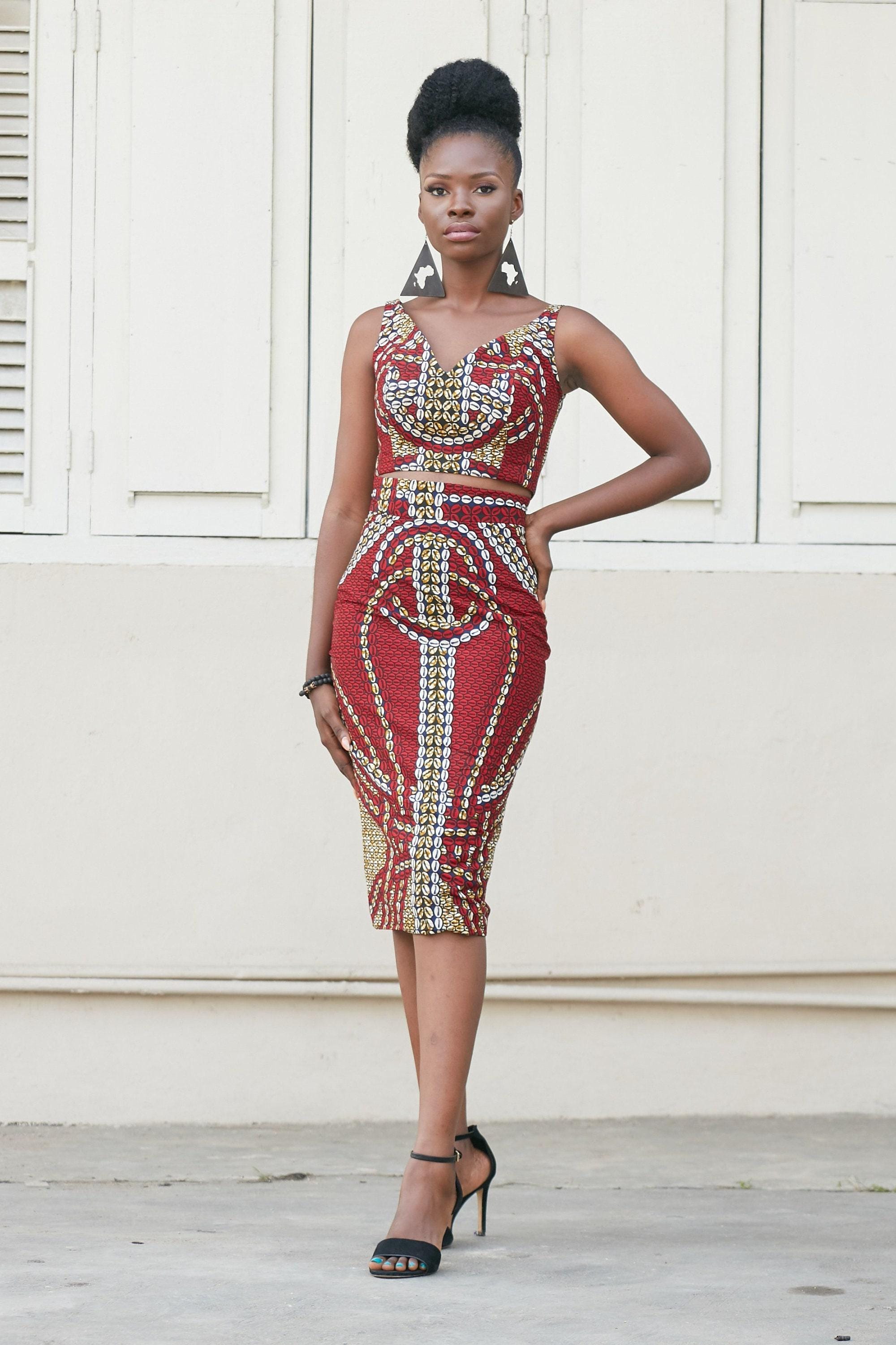 ONYEKA Ankara Pencil Skirt detail — handcrafted in Nigeria by Naborhi