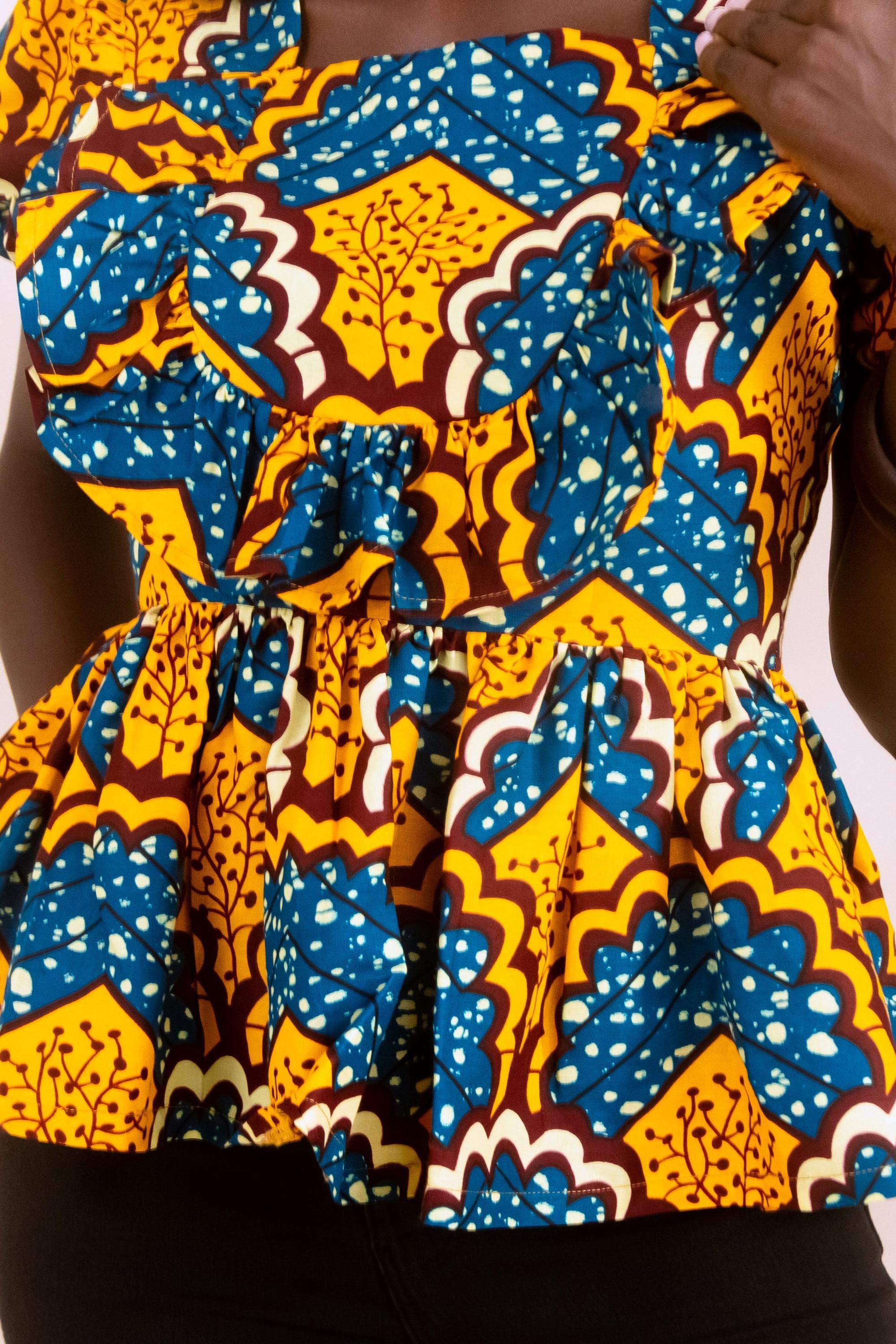open lace back dress Ankara Erebi Peplum Blouse