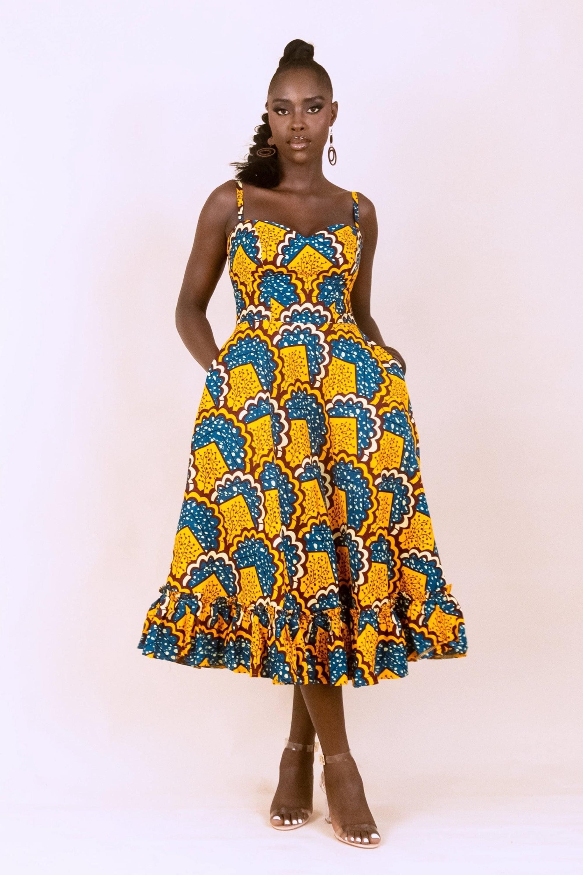 EREBI Ankara Midi Dress — women's African print clothing by Naborhi