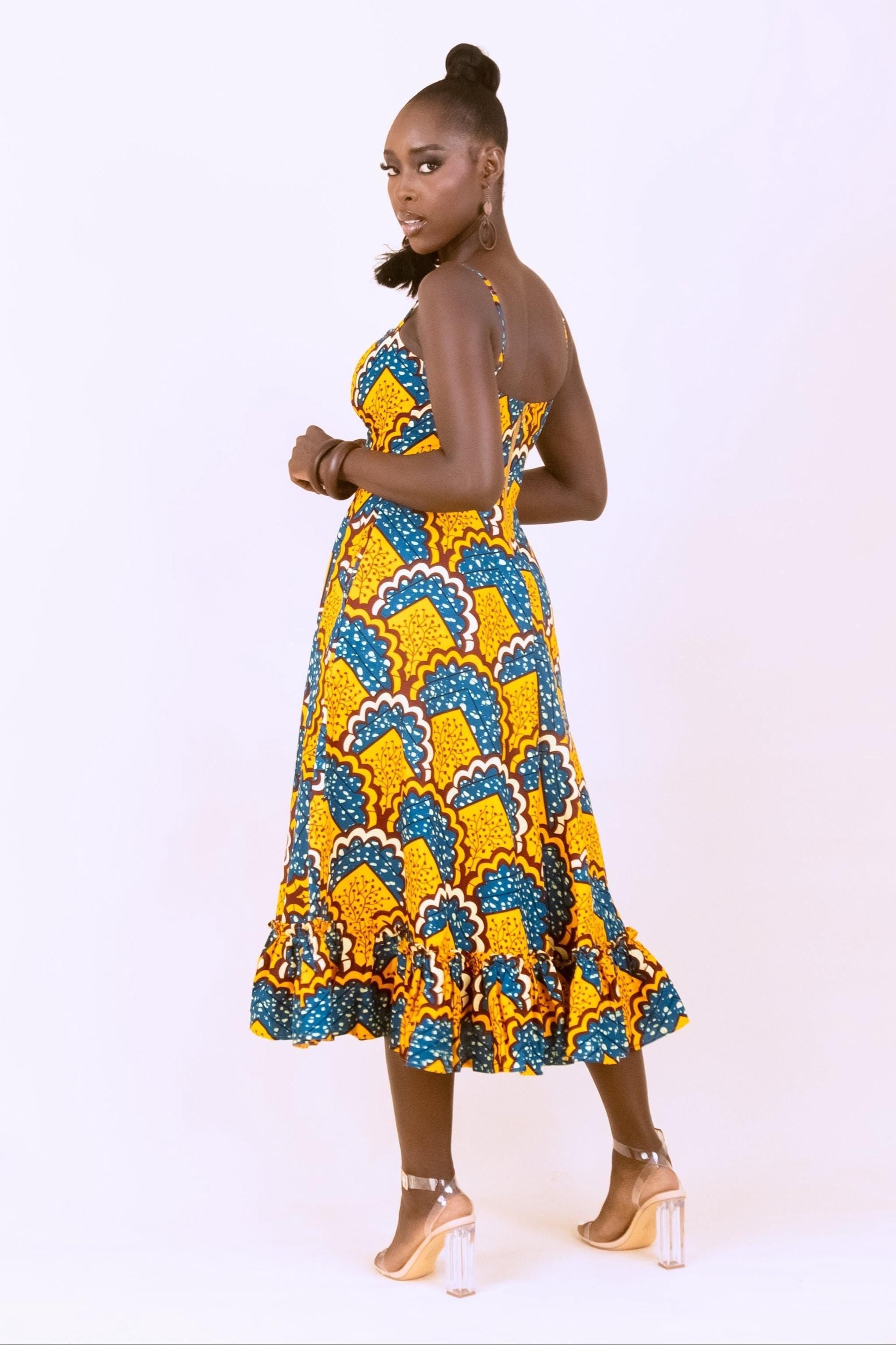 EREBI Ankara Midi Dress — Naborhi African print collection
