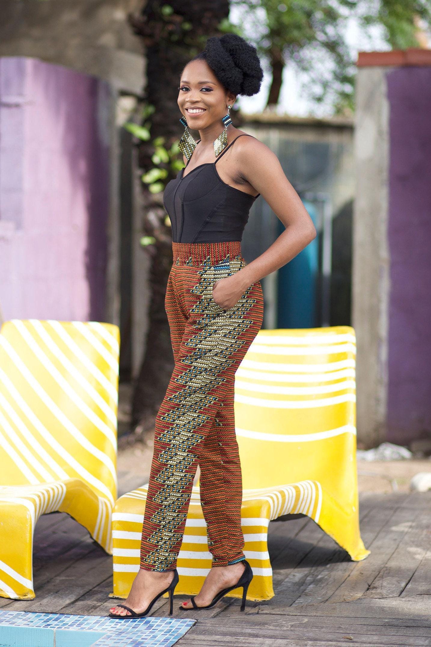 DELE Ankara Slim Fit Trousers — made to order African print trouser | Naborhi