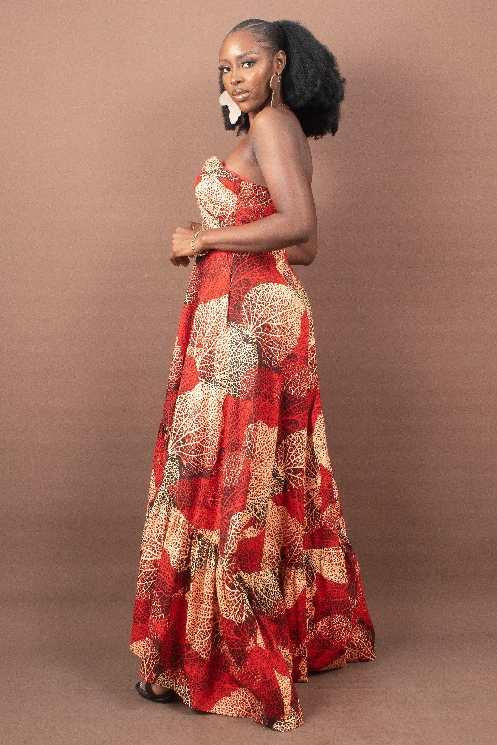 Sample: KABILI Ankara Hi-Low Maxi Dress - Women (Size UK 10) — Naborhi African print collection