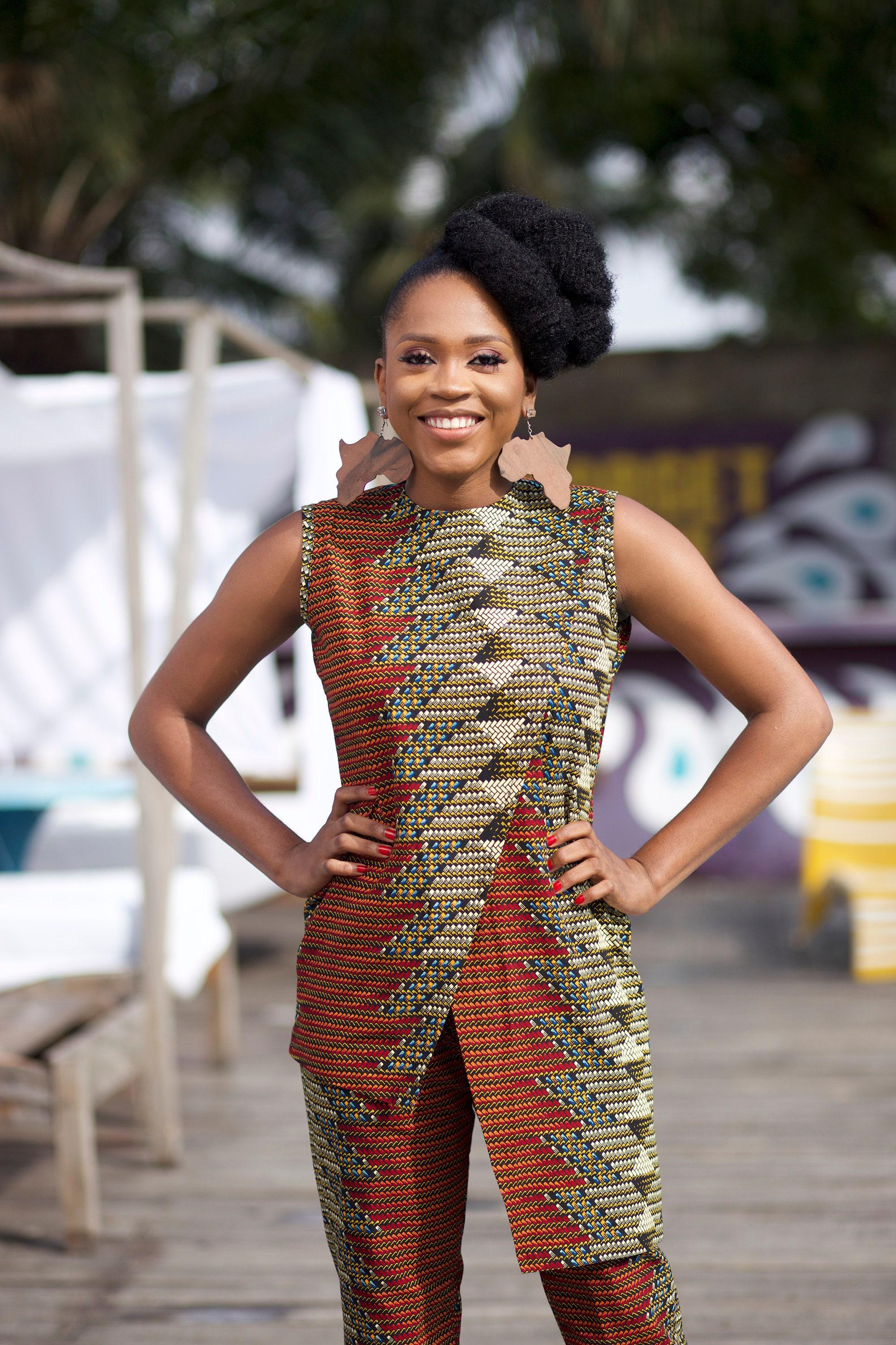 DELE Ankara Tunic Top detail — handcrafted in Nigeria by Naborhi
