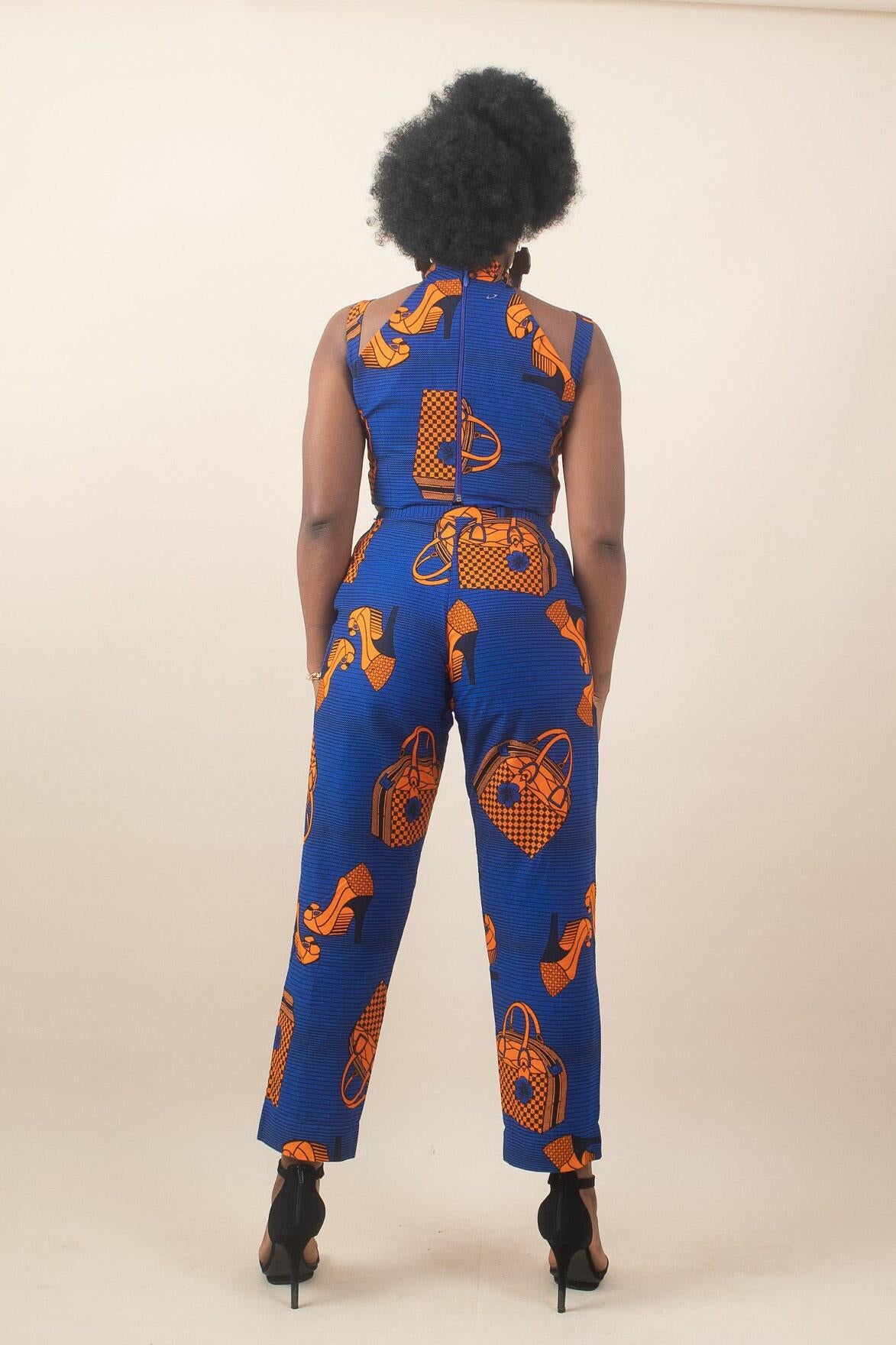 Sample: KISI Ankara Slim Fit Trousers - Women (Size UK 10) detail — handcrafted in Nigeria by Naborhi