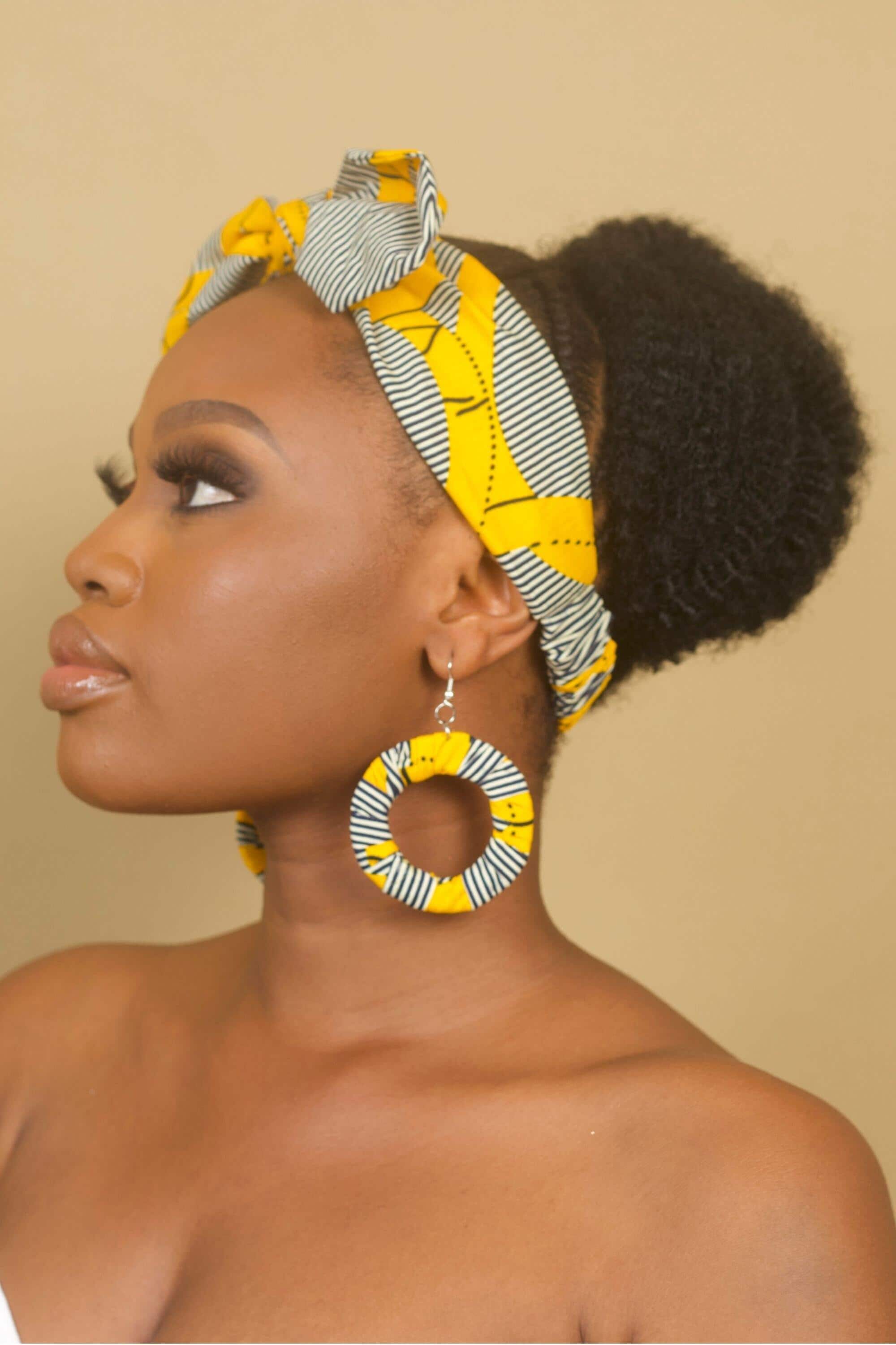 MASEGO Ankara Hoop Earrings — African print fashion by Naborhi