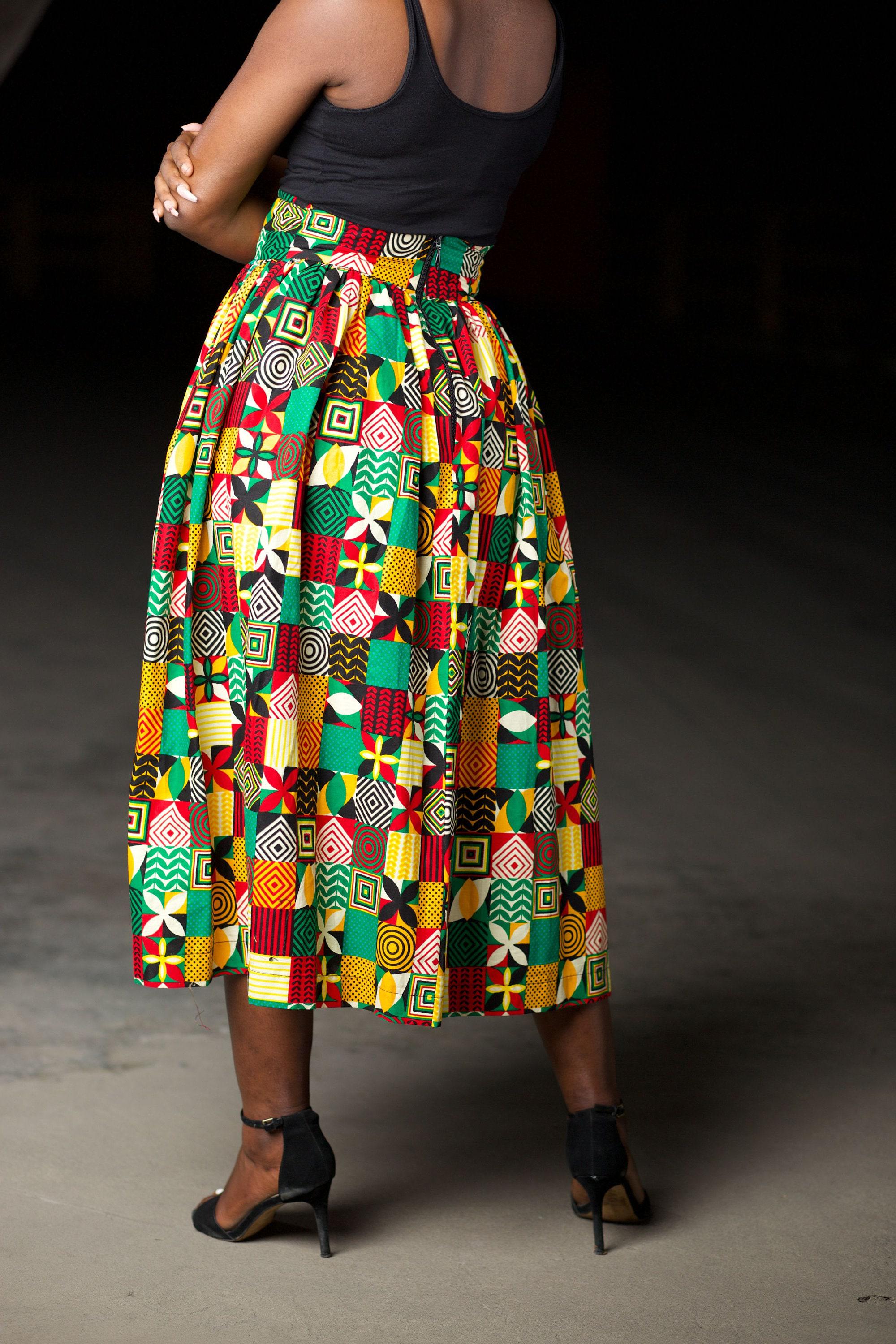 RONKE Ankara Midi Skirt — African print skirt by Naborhi
