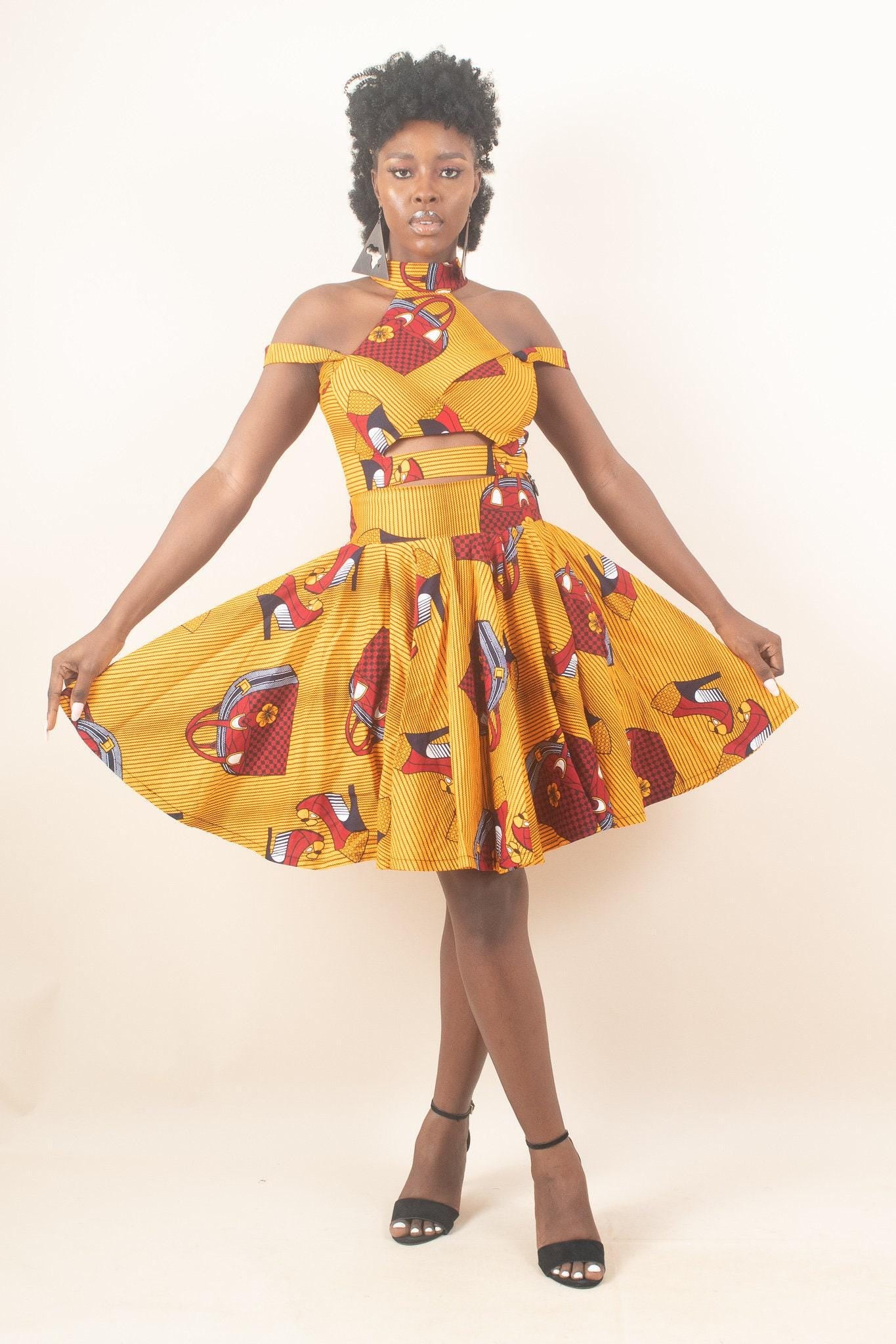 Sample: ZINA Ankara Mini Skirt - Women (Size UK 10) — African print skirt by Naborhi