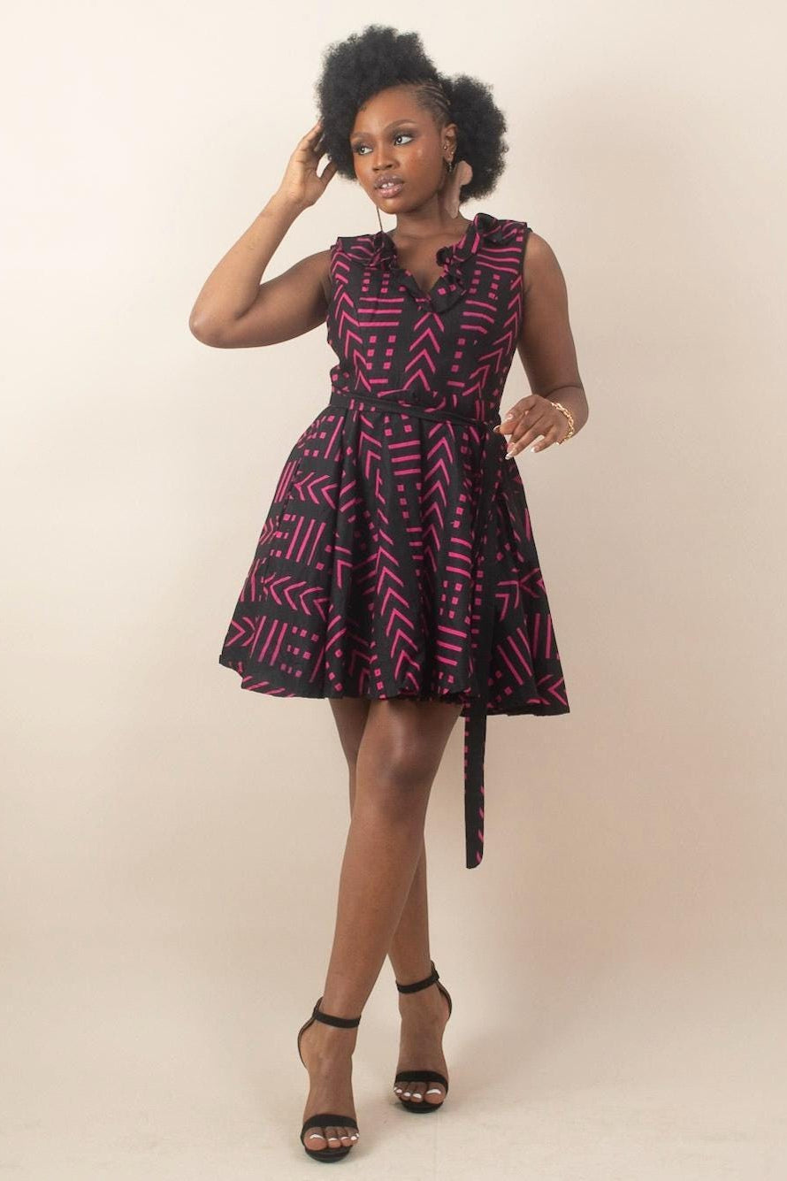 NANDI Ankara Mini Skater Dress — African print dress by Naborhi