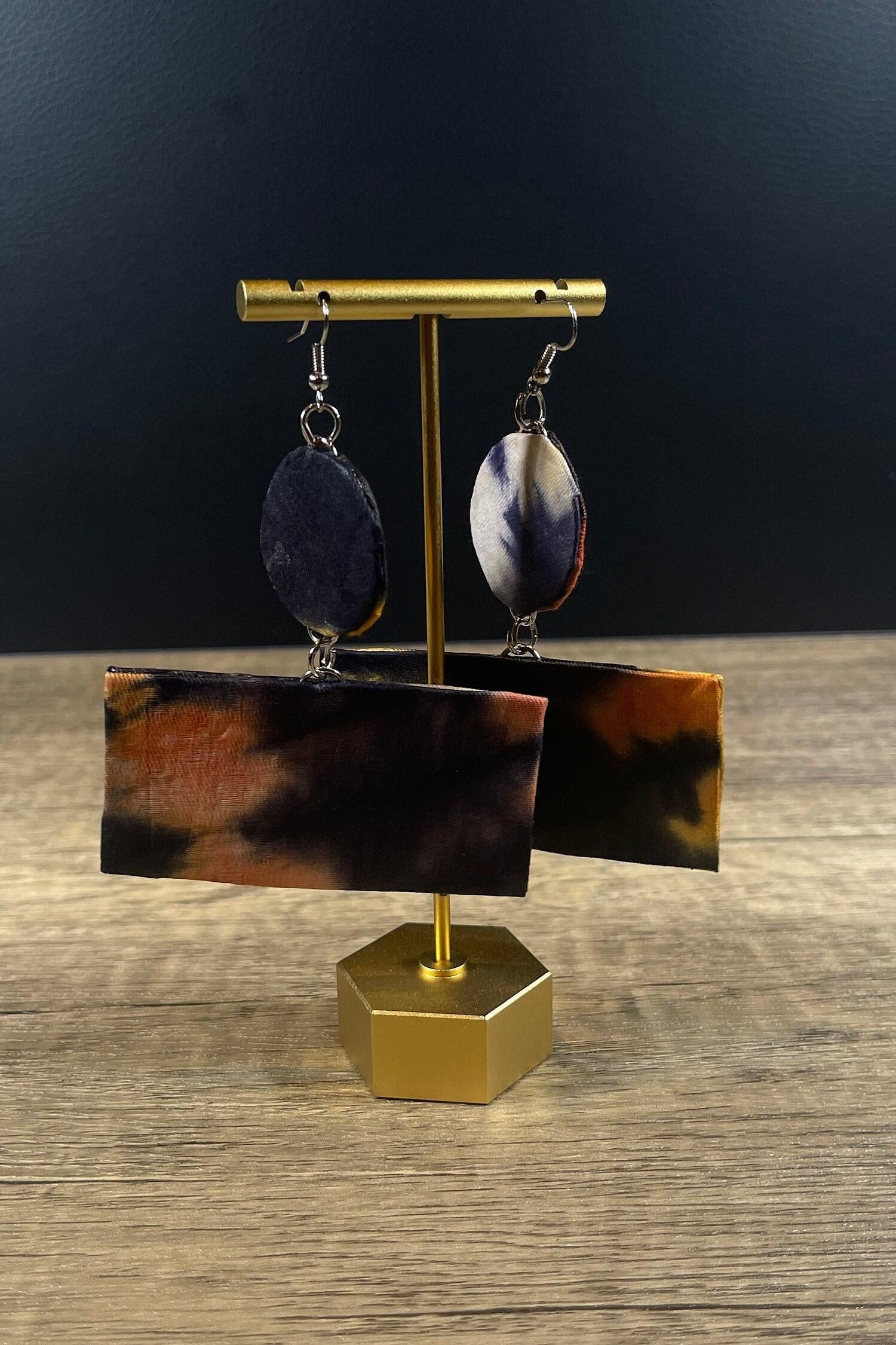 AYOKA Handprinted Tye And Dye Rectangle Earrings — African print earring by Naborhi