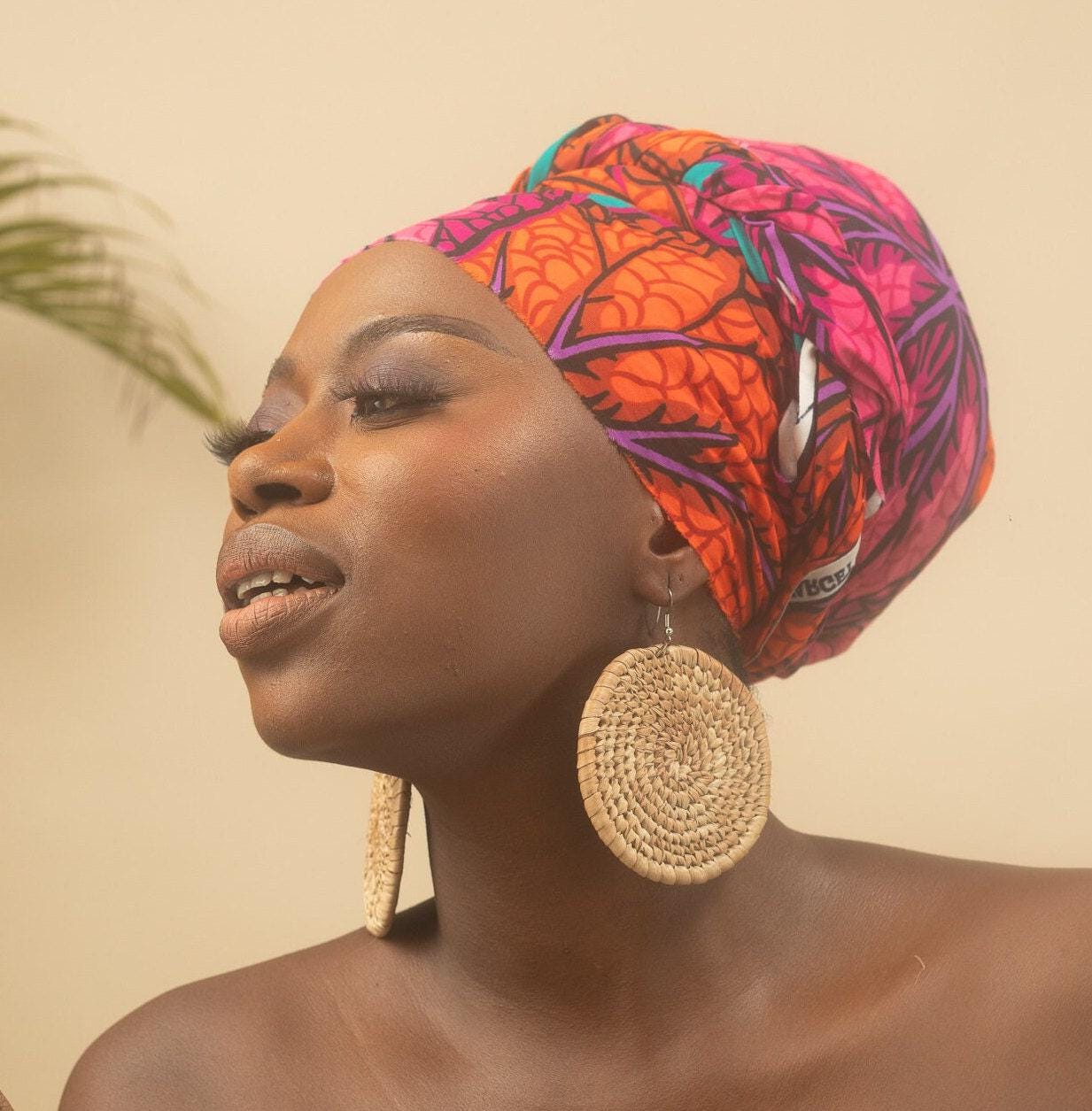 ZURI Ankara Head Wrap detail — handcrafted in Nigeria by Naborhi
