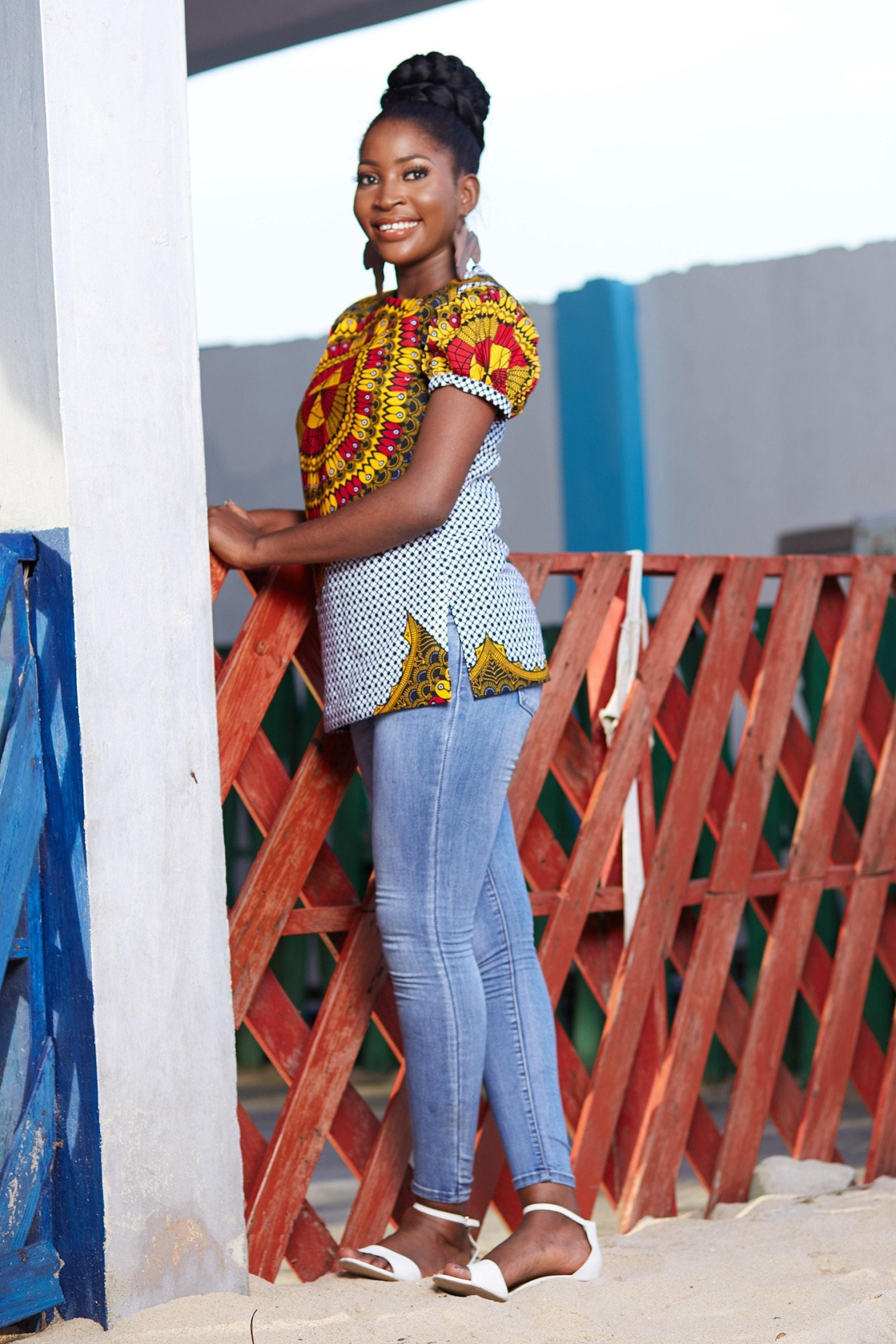 OLUSOLA Ankara Short Sleeve Top — women's African print clothing by Naborhi