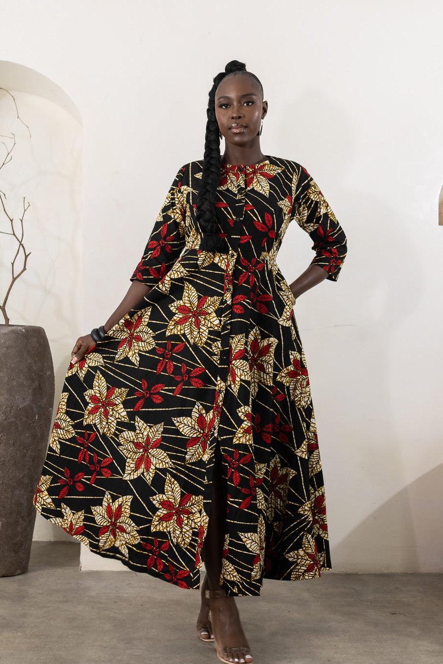 ZENE Ankara Midaxi Dress — African print dress by Naborhi