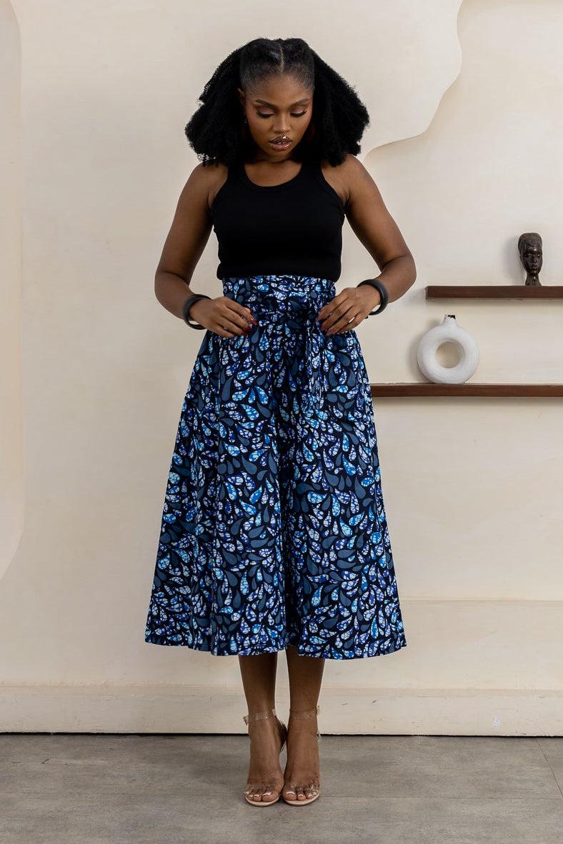 IDARA Ankara Flared Midi Skirt — women's African print clothing by Naborhi