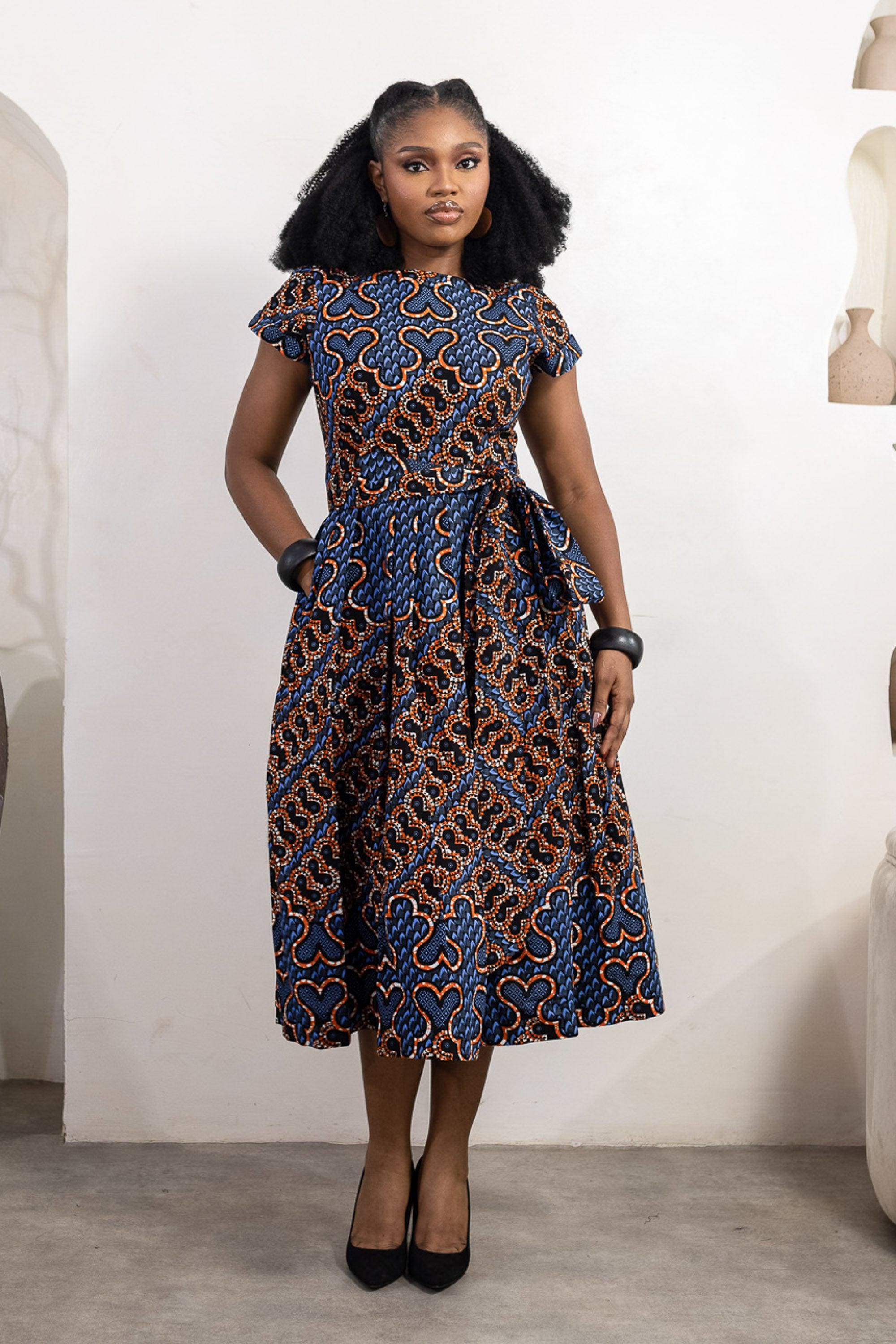 ELEMMA Ankara Midi Dress — African print dress by Naborhi