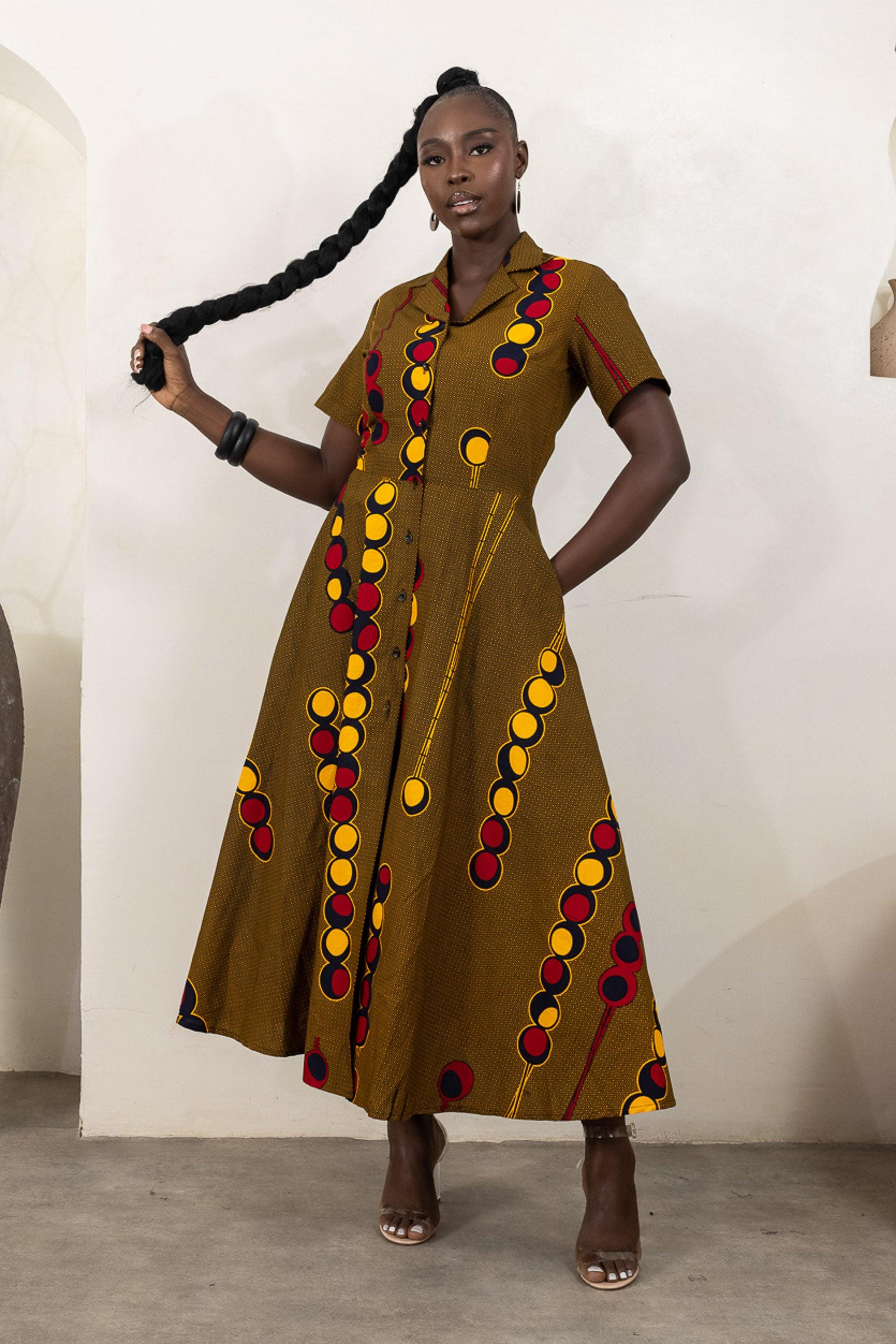 ABIYE Ankara Midi Shirt Dress — African print dress by Naborhi