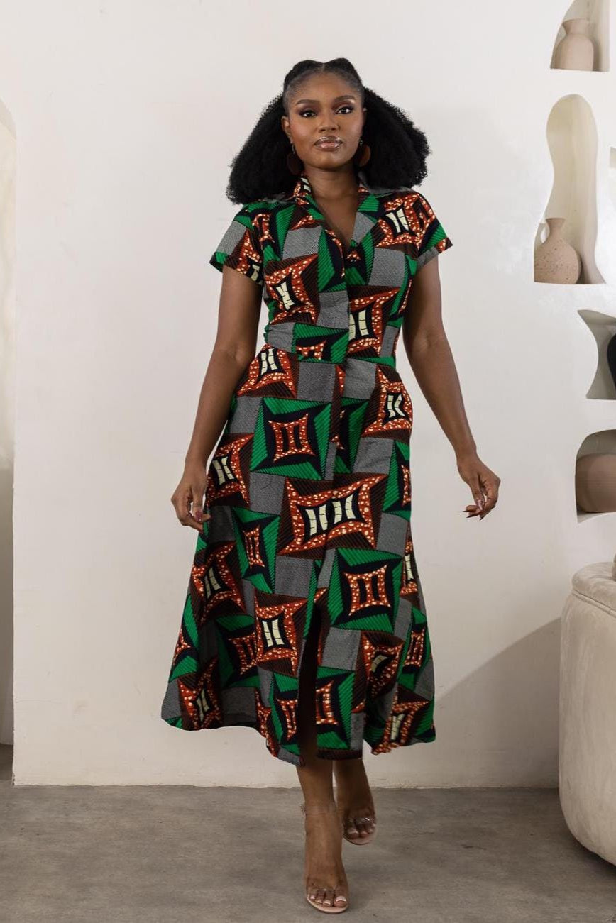ALHERI Ankara Aline Midi Dress — African print dress by Naborhi