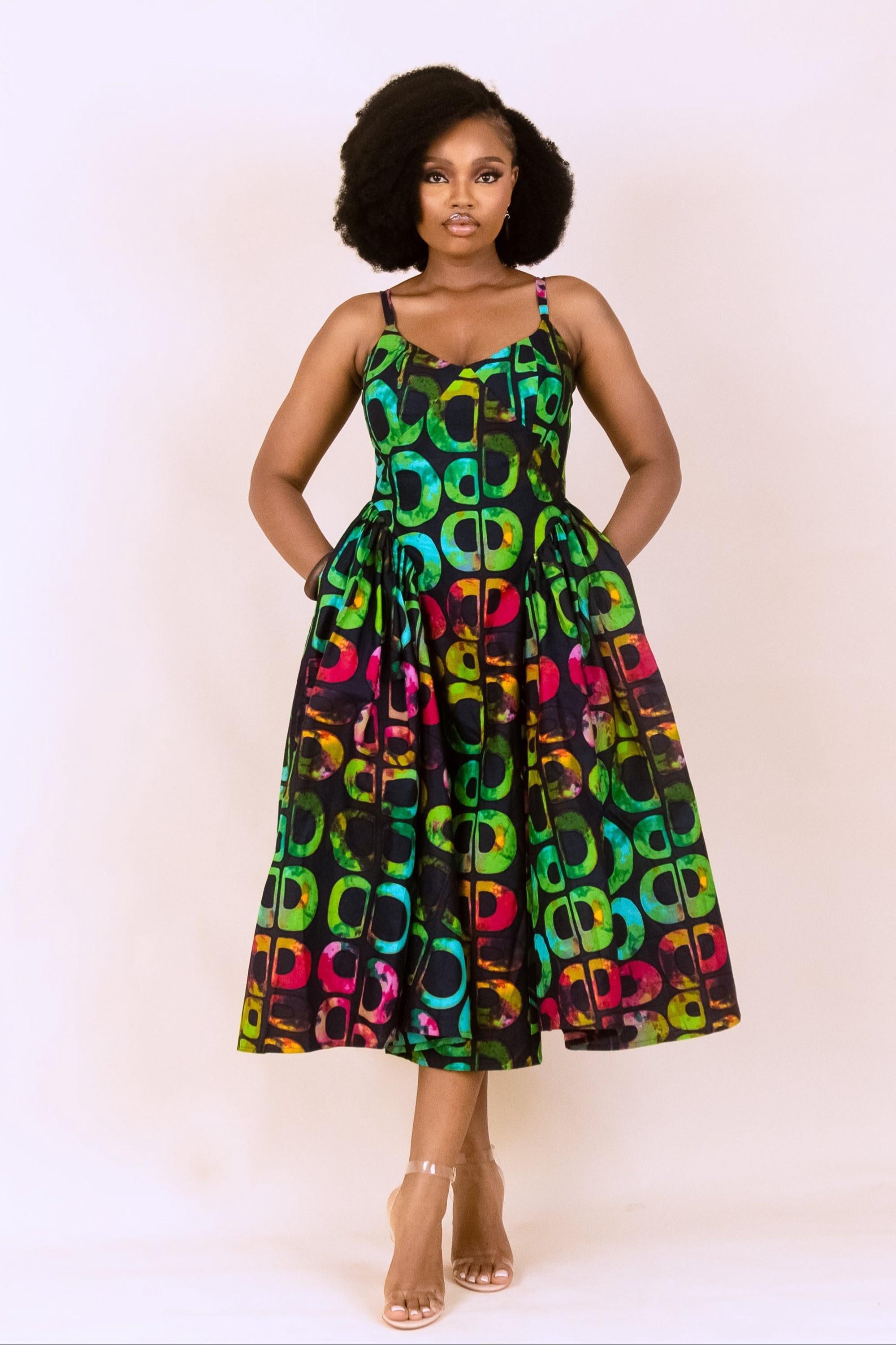 KESANDU Ankara Midi Dress — women's African print clothing by Naborhi