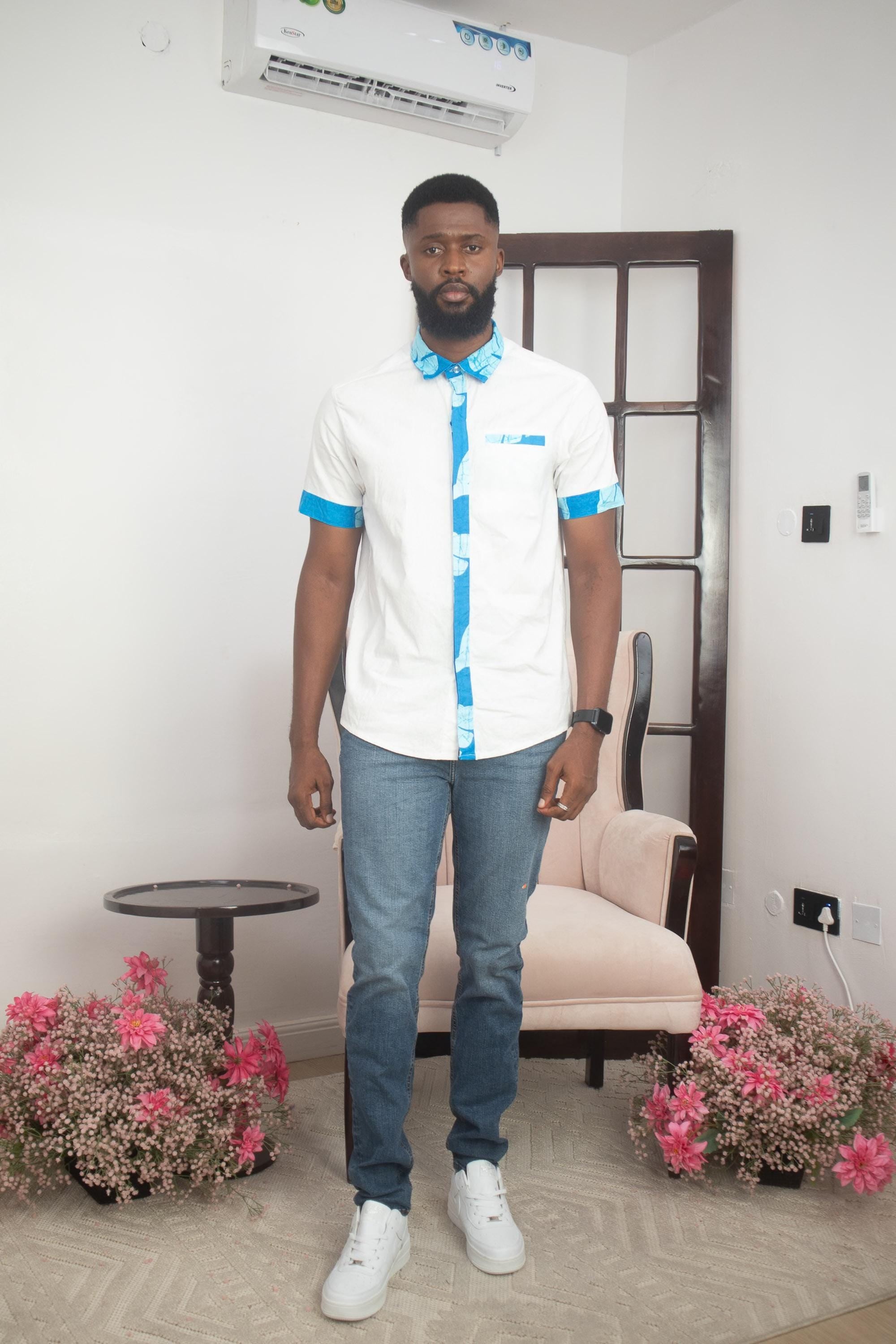 RUWA Ankara Shirt detail — handcrafted in Nigeria by Naborhi