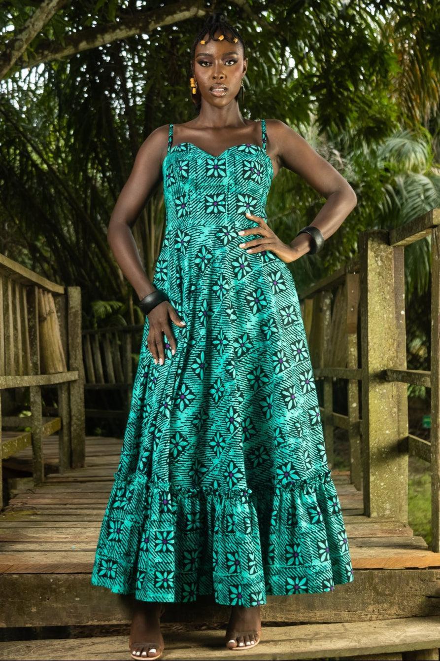 TAJI Ankara Midi Dress — women's African print clothing by Naborhi