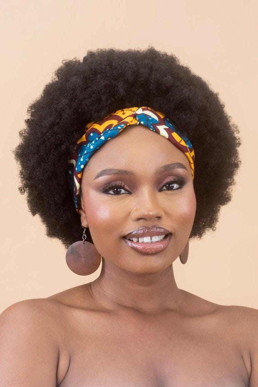 EREBI Ankara Twist Headband detail — handcrafted in Nigeria by Naborhi
