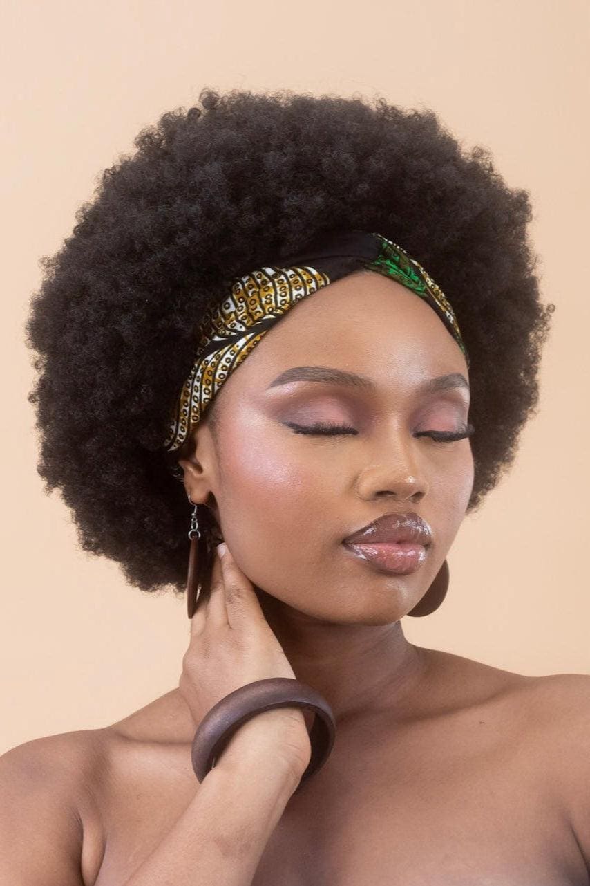 UZIMA Ankara Twist Headband detail — handcrafted in Nigeria by Naborhi