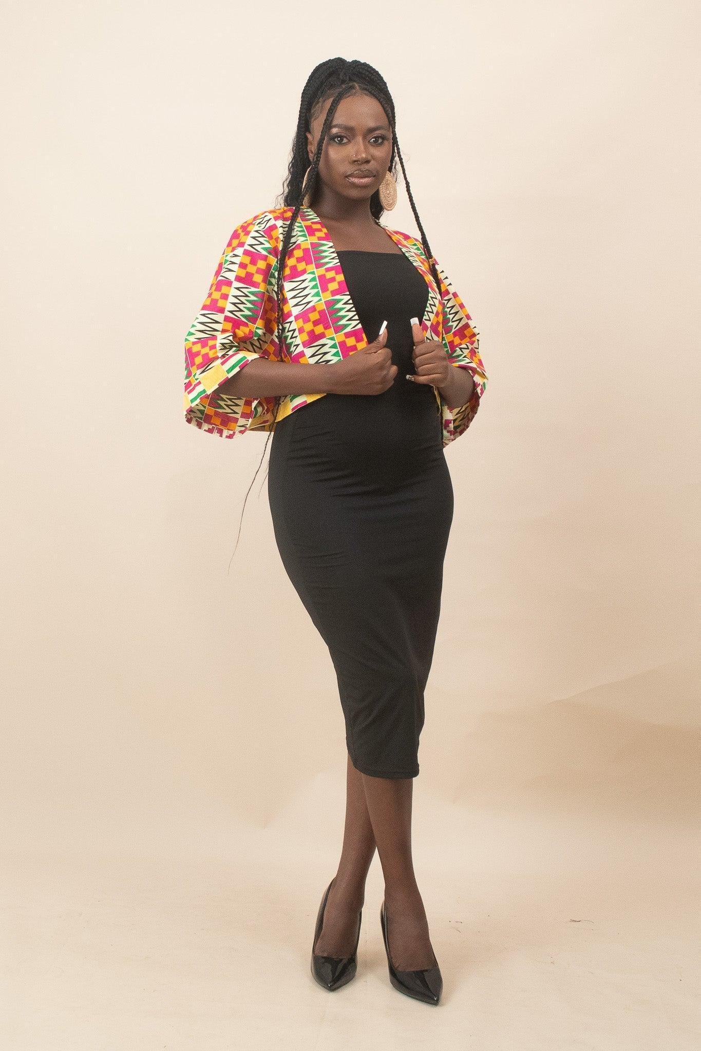 ANOKO Ankara Croped Kimono — African print jacket by Naborhi