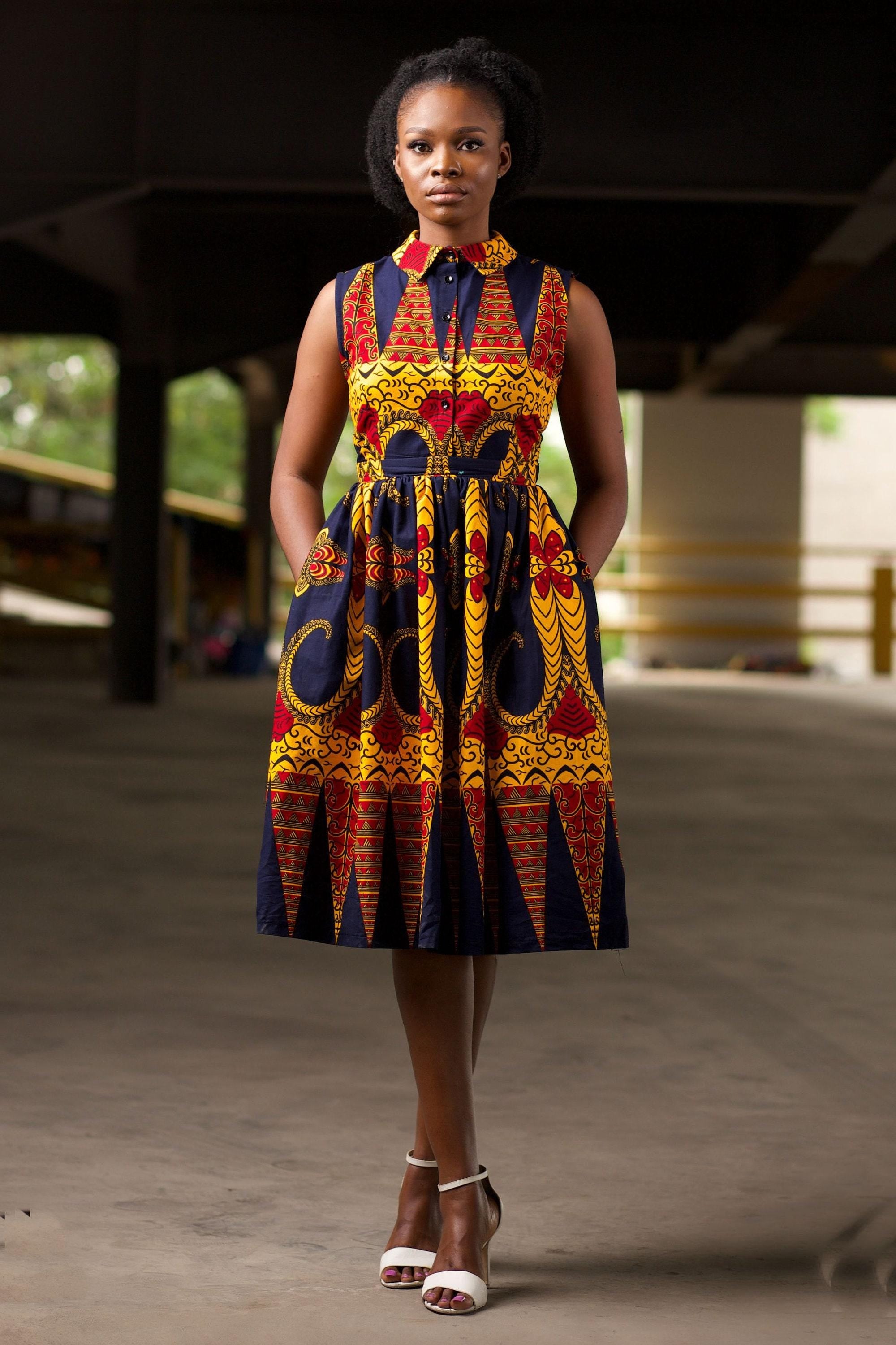 KENNA Ankara Shirt Dress — African print dress by Naborhi