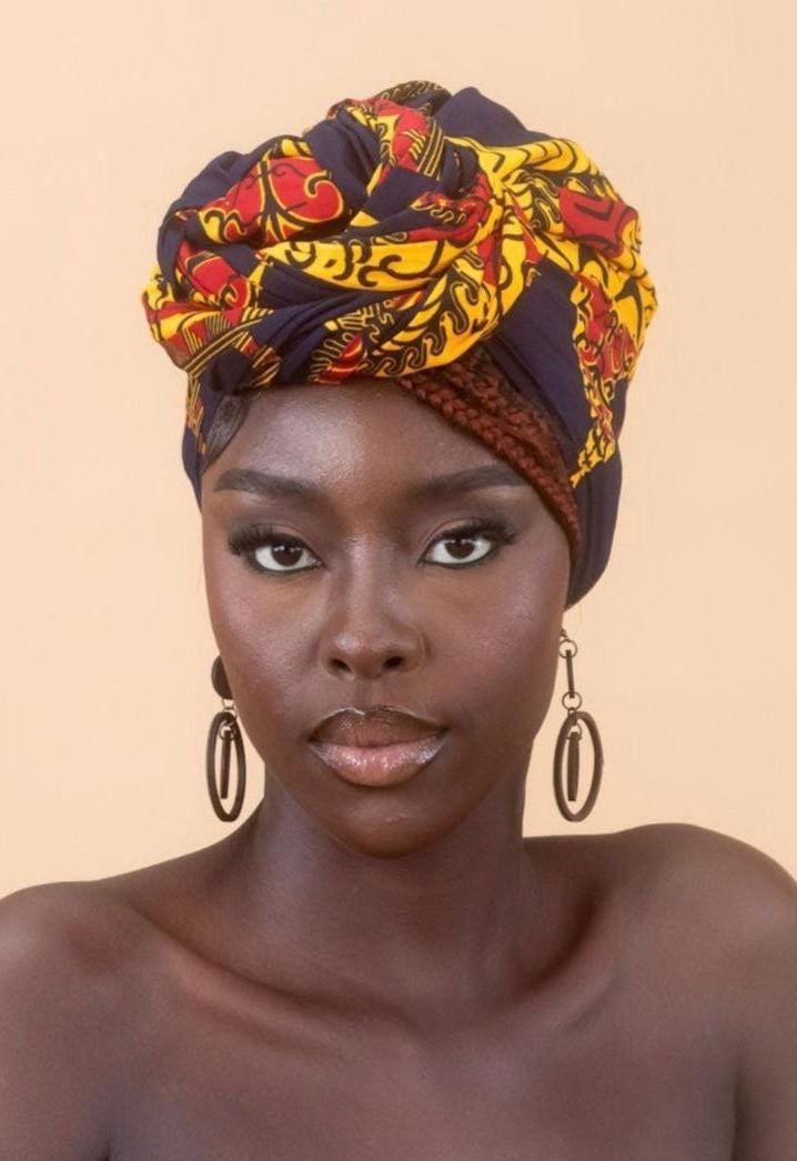 KENNA Ankara Head Wrap detail — handcrafted in Nigeria by Naborhi
