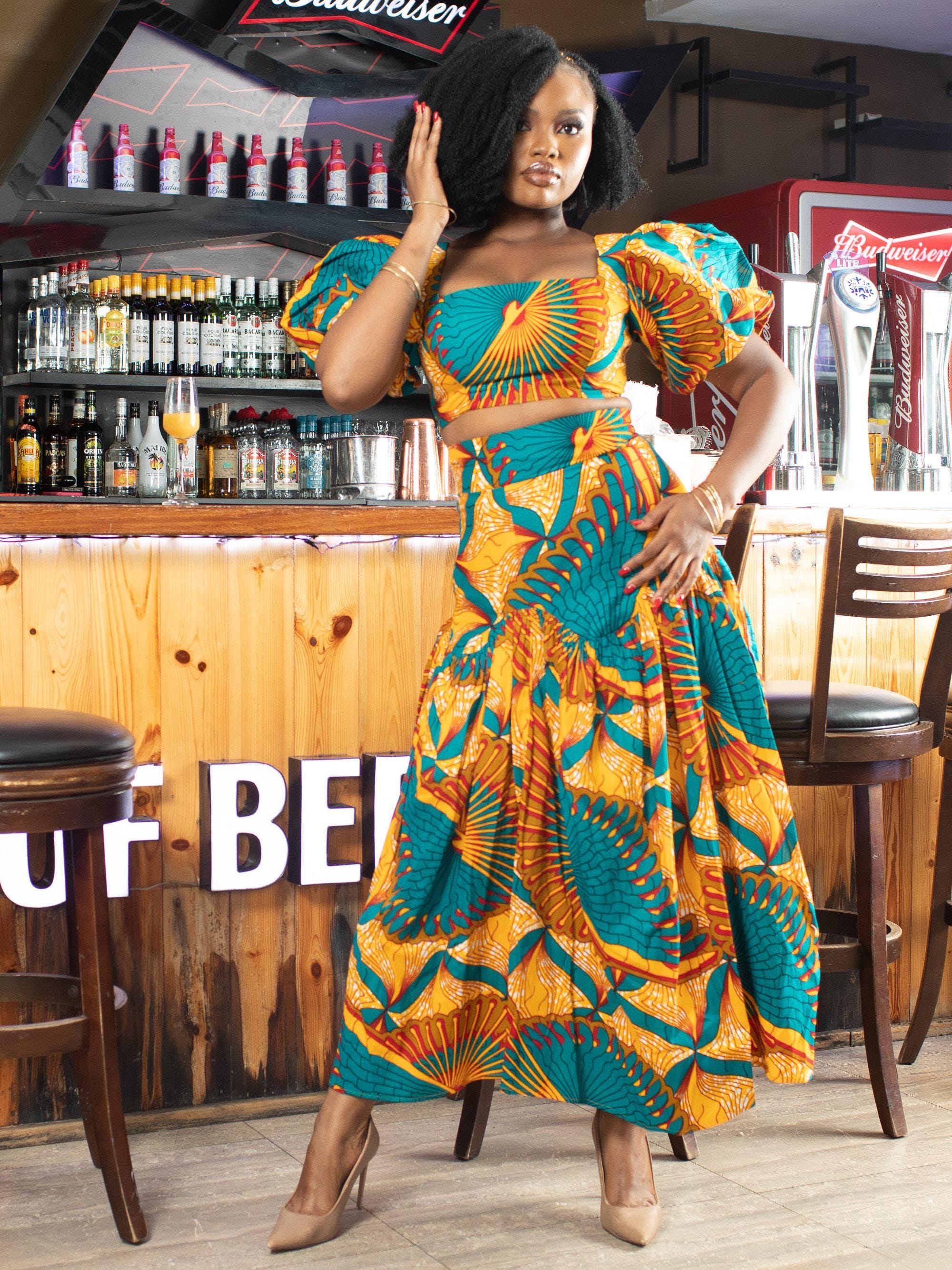 IHE Ankara Puff Sleeve Crop Top — made to order African print top | Naborhi