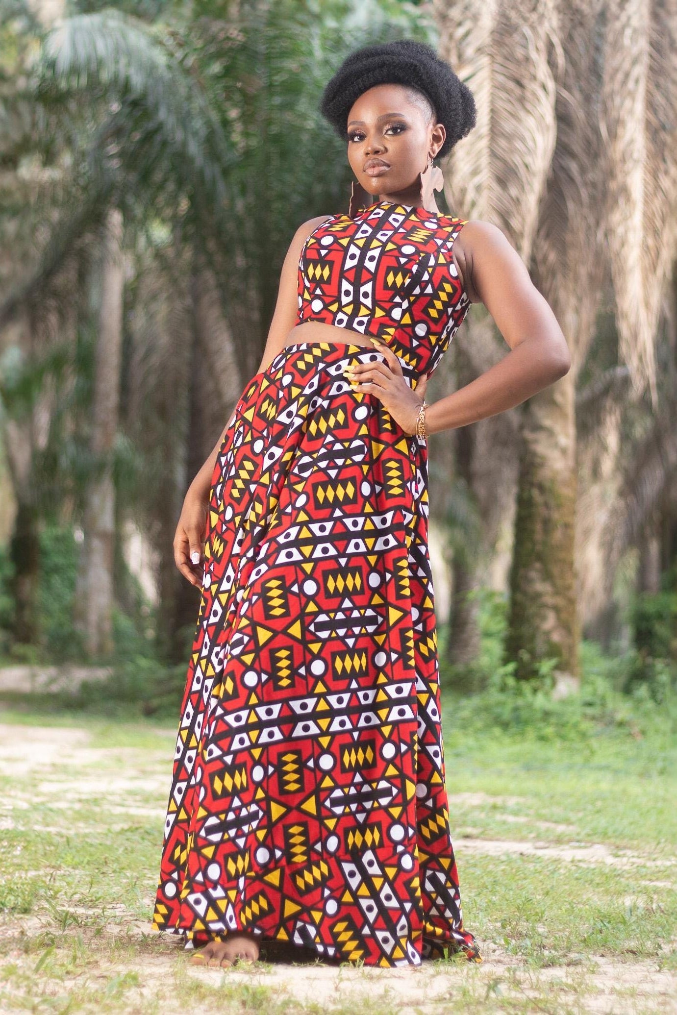 Sample: KAMARI Ankara Maxi Dress - Women (Size UK 10) — African print dress by Naborhi