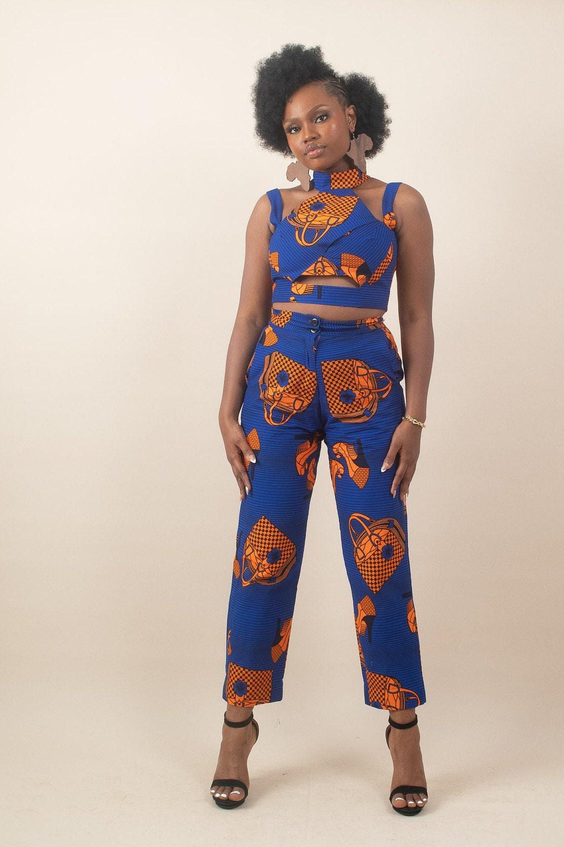 Sample: KISI Ankara Crop Top - Women (Size UK 10) — women's African print clothing by Naborhi