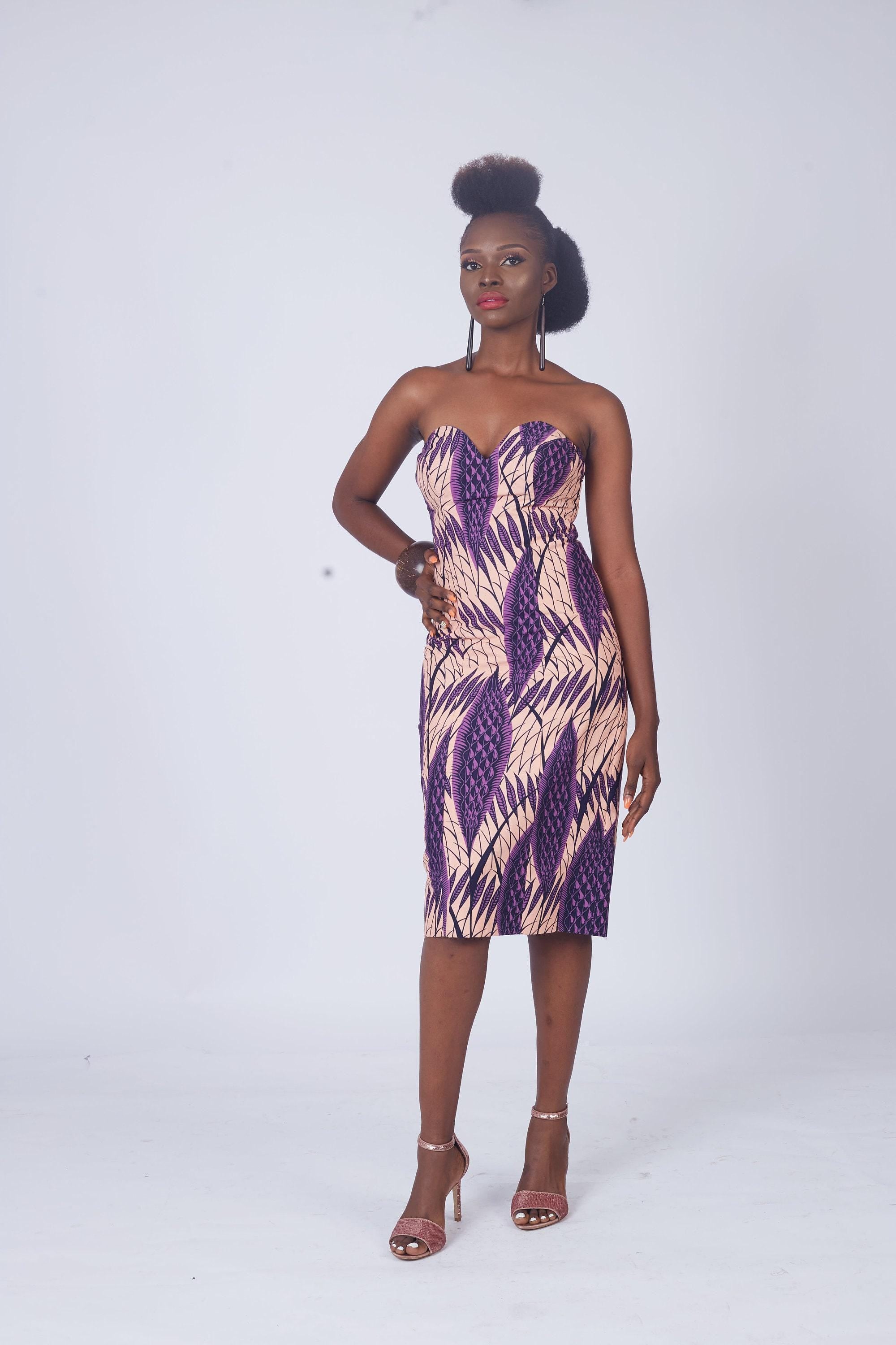 NAILAH Ankara Strapless Midi Dress — African print dress by Naborhi