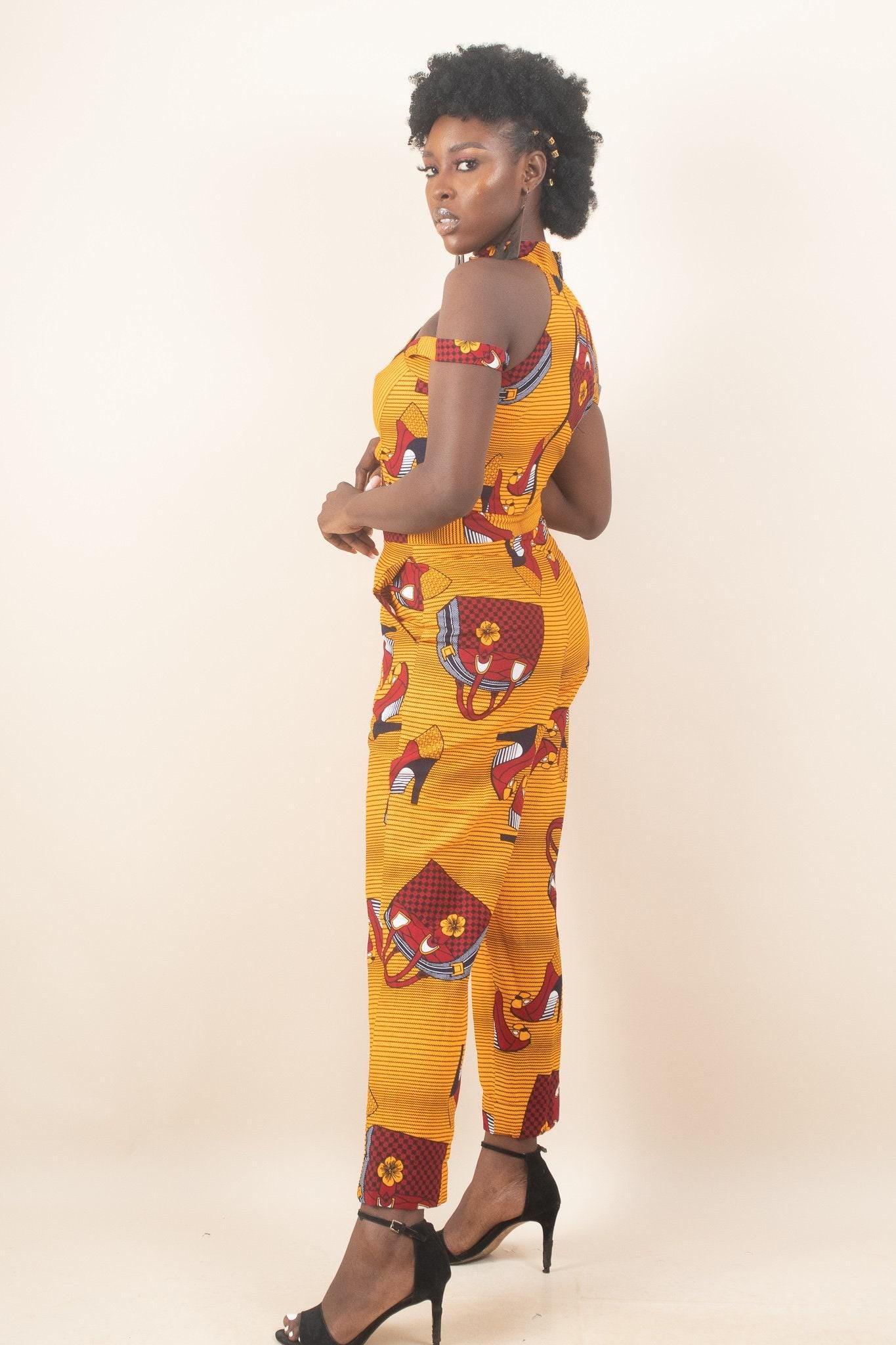 Sample: ZINA Ankara Slim Fit Trousers - Women (Size UK 10) — made to order African print trouser | Naborhi
