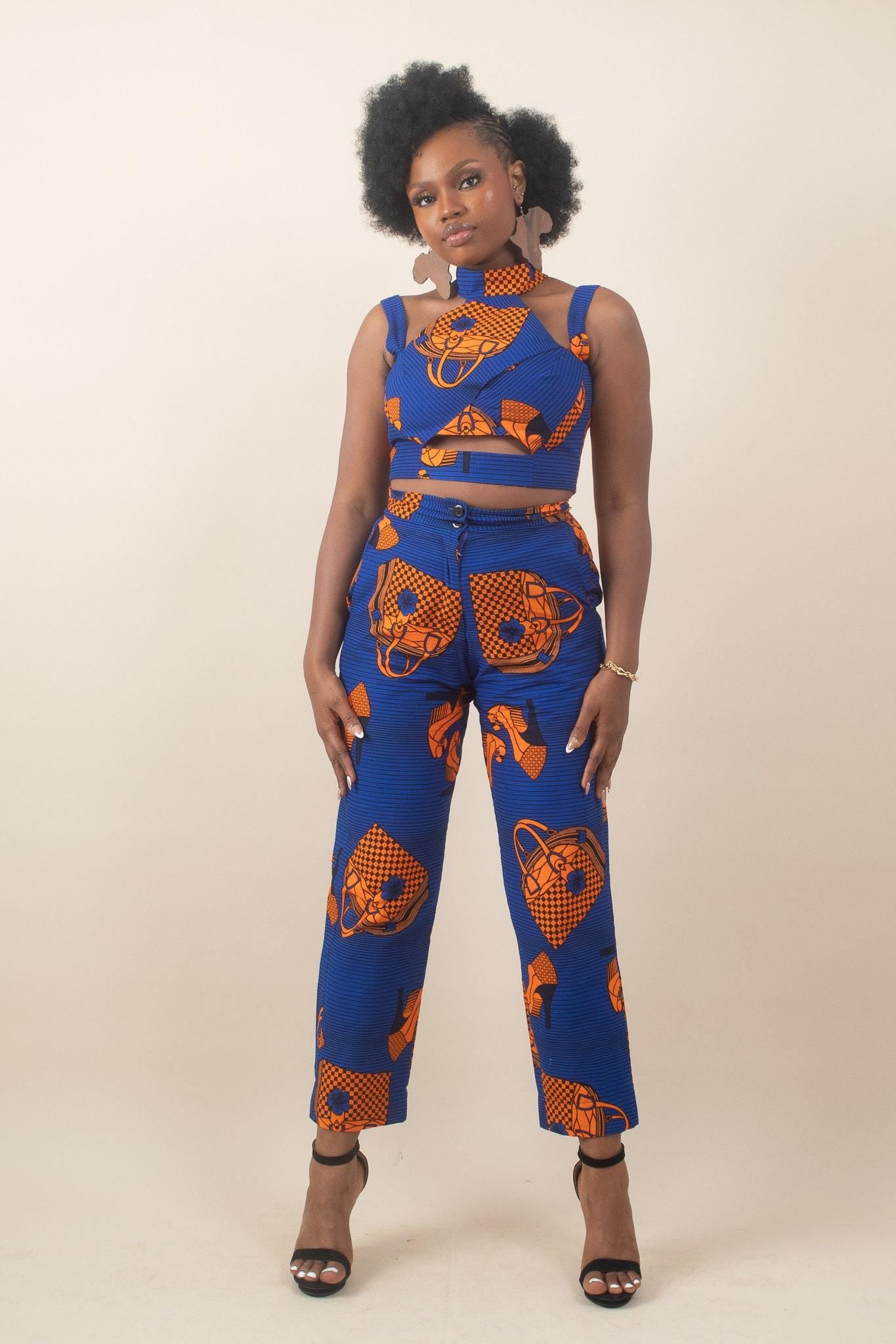 Sample: KISI Ankara Slim Fit Trousers - Women (Size UK 10) — African print trouser by Naborhi