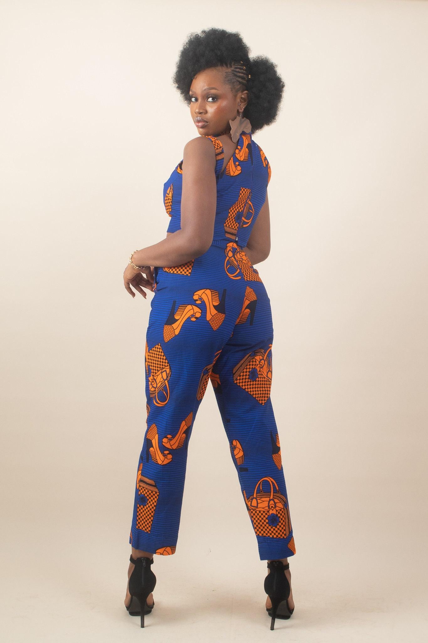 Sample: KISI Ankara Slim Fit Trousers - Women (Size UK 10) — women's African print clothing by Naborhi
