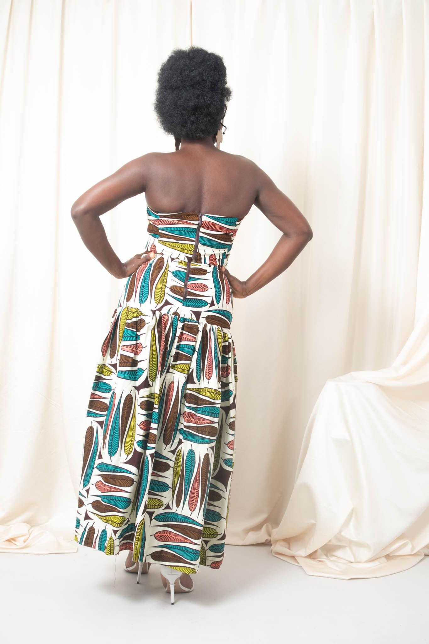 XHOSA Ankara Tiered Skirt detail — handcrafted in Nigeria by Naborhi