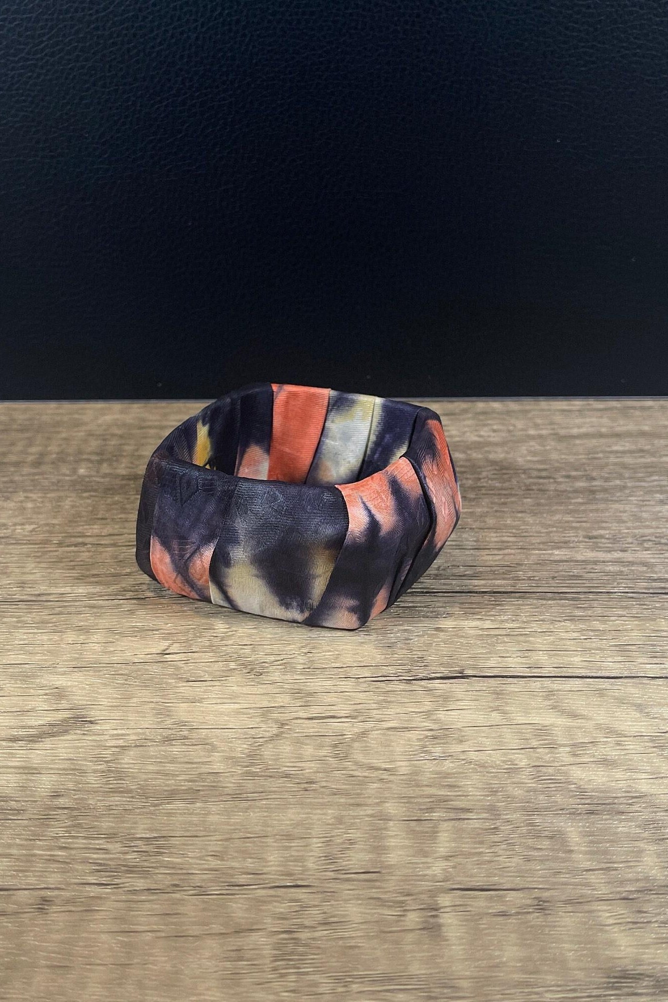 AYOKA Handprinted Tye And Dye Rectangle Earrings detail — handcrafted in Nigeria by Naborhi
