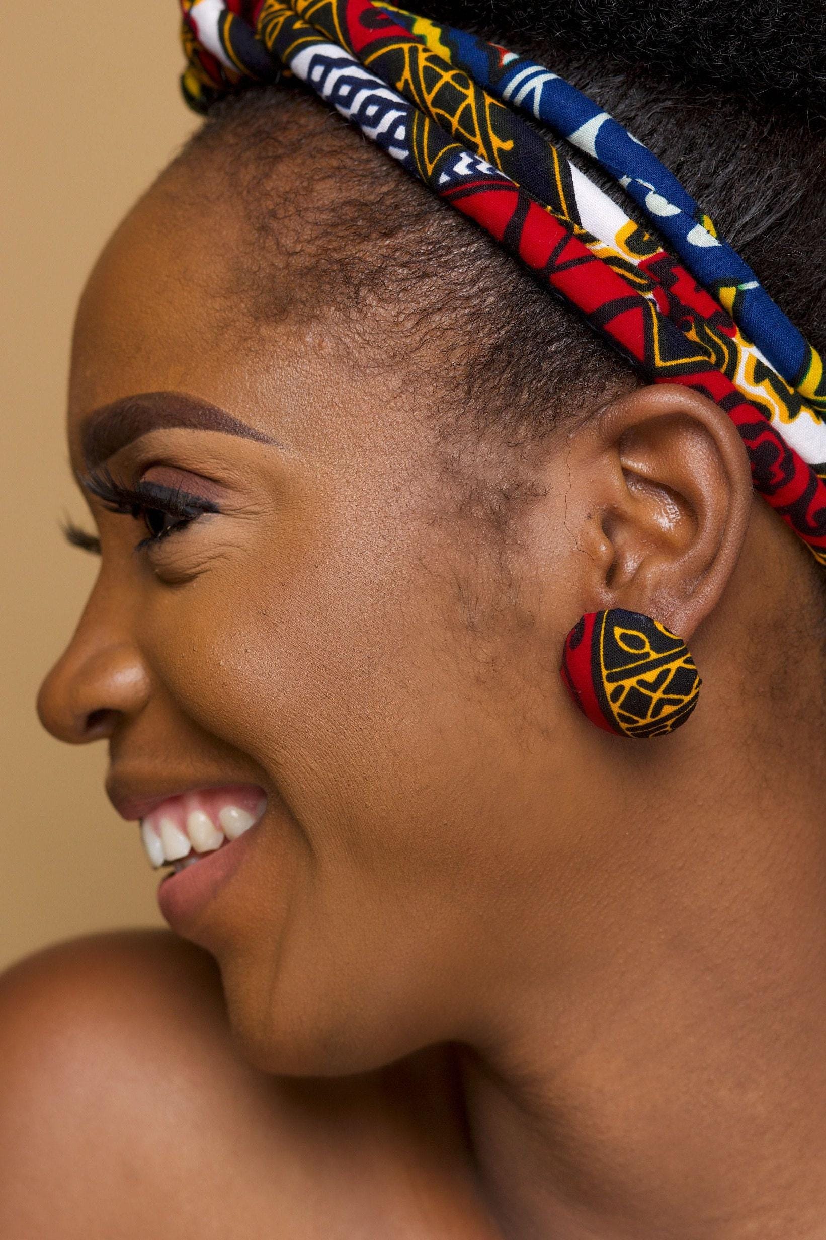 DAYO Ankara Head Wrap detail — handcrafted in Nigeria by Naborhi