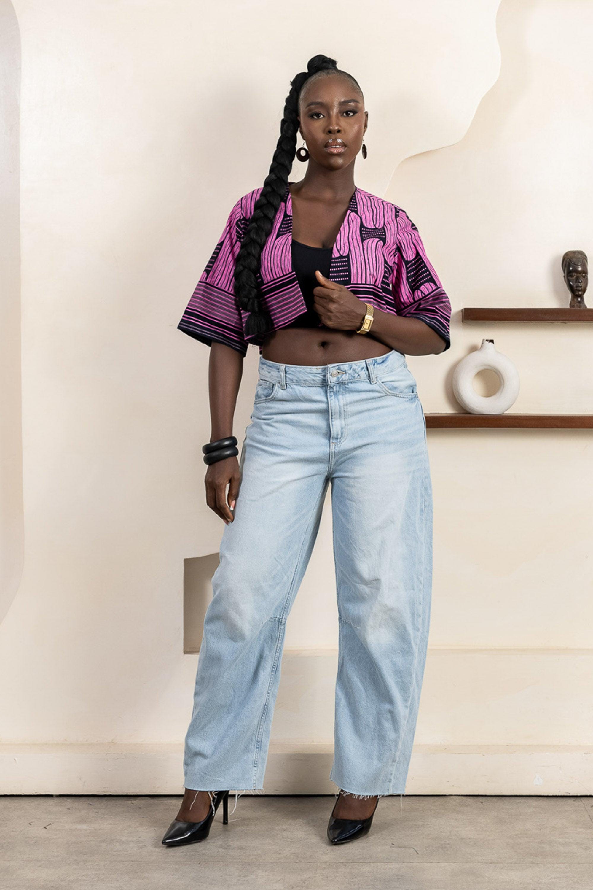 RAHIMA Ankara Cropped Kimono — African print jacket by Naborhi