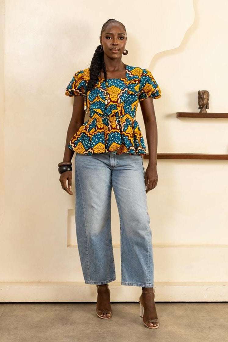 Ankara Erebi Peplum Blouse | Naborhi