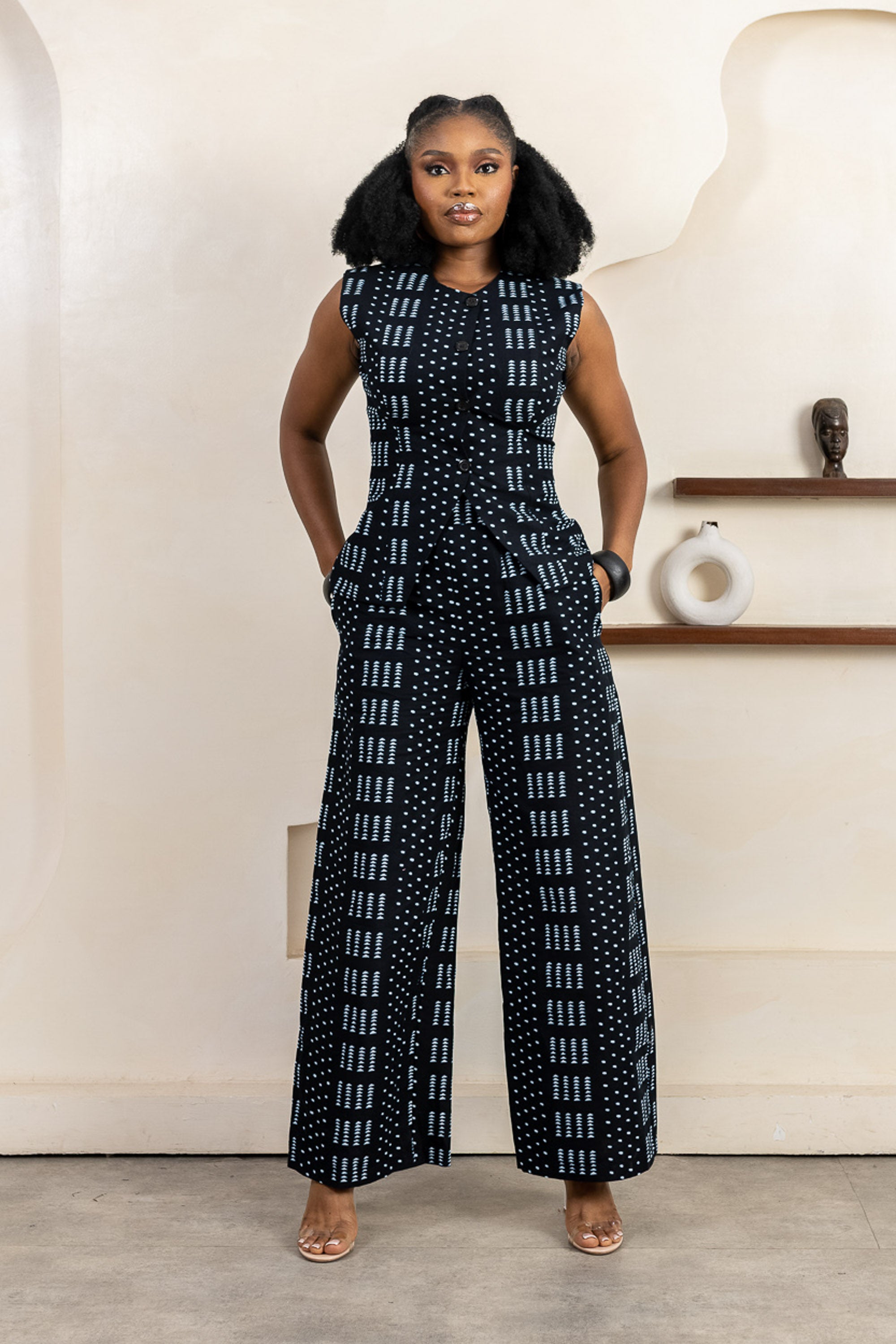 KELE Ankara Waistcoat Top - Women | Padé Collection | Naborhi