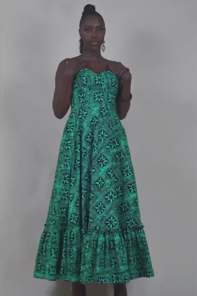 Ankara Taji Tiered Midi Dress