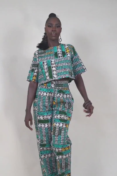 MAKEDA Ankara Short Sleeve Top - Women — video by Naborhi